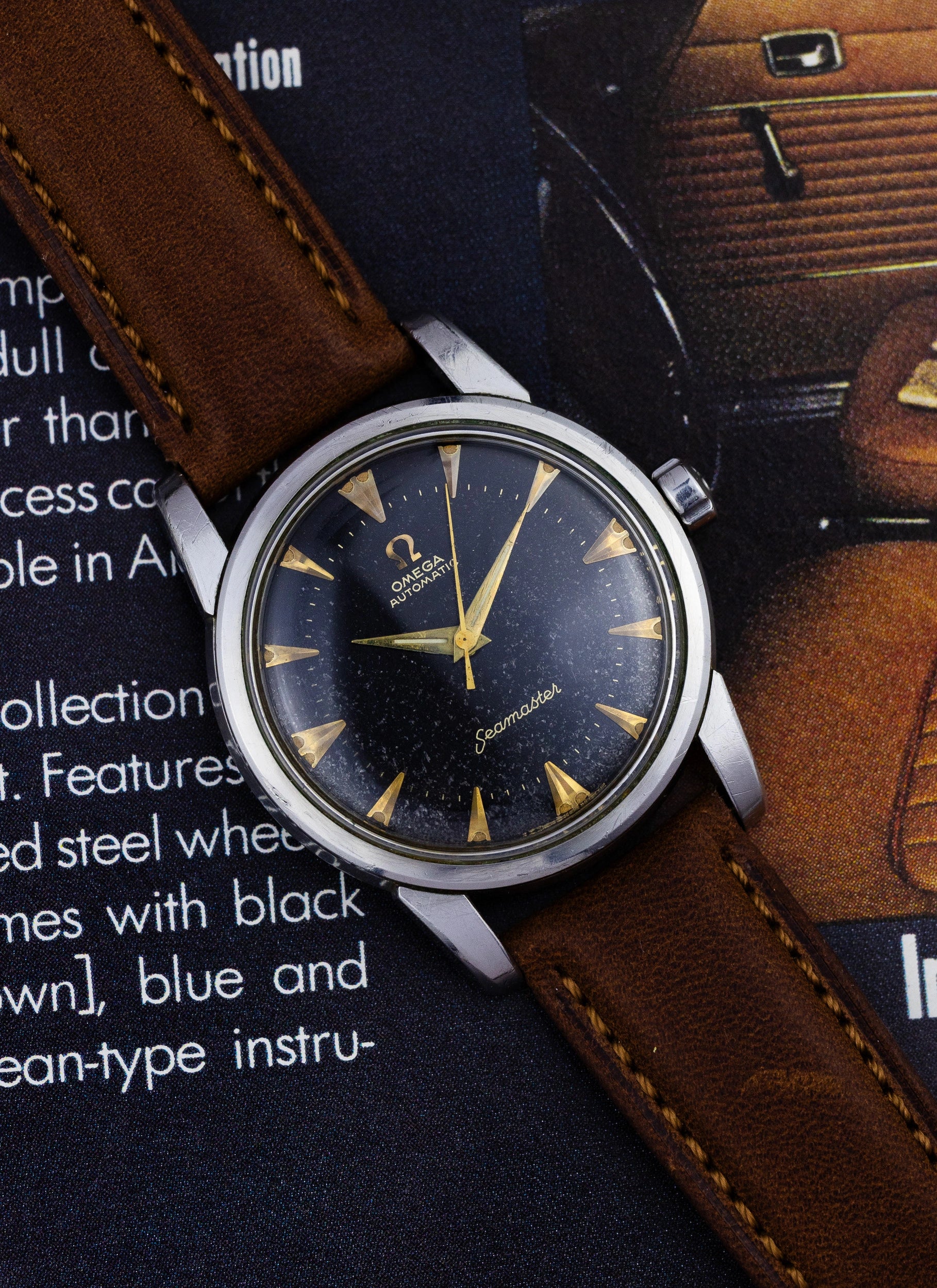 1954 Omega Seamaster Fat Lugs Black Dial 2846-1 SC cal. 501