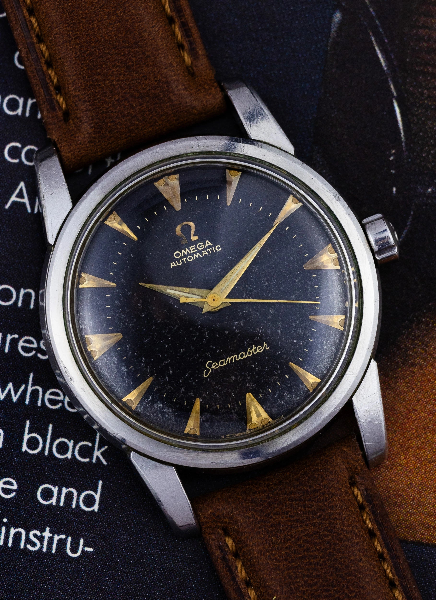 1954 Omega Seamaster Fat Lugs Black Dial 2846-1 SC cal. 501