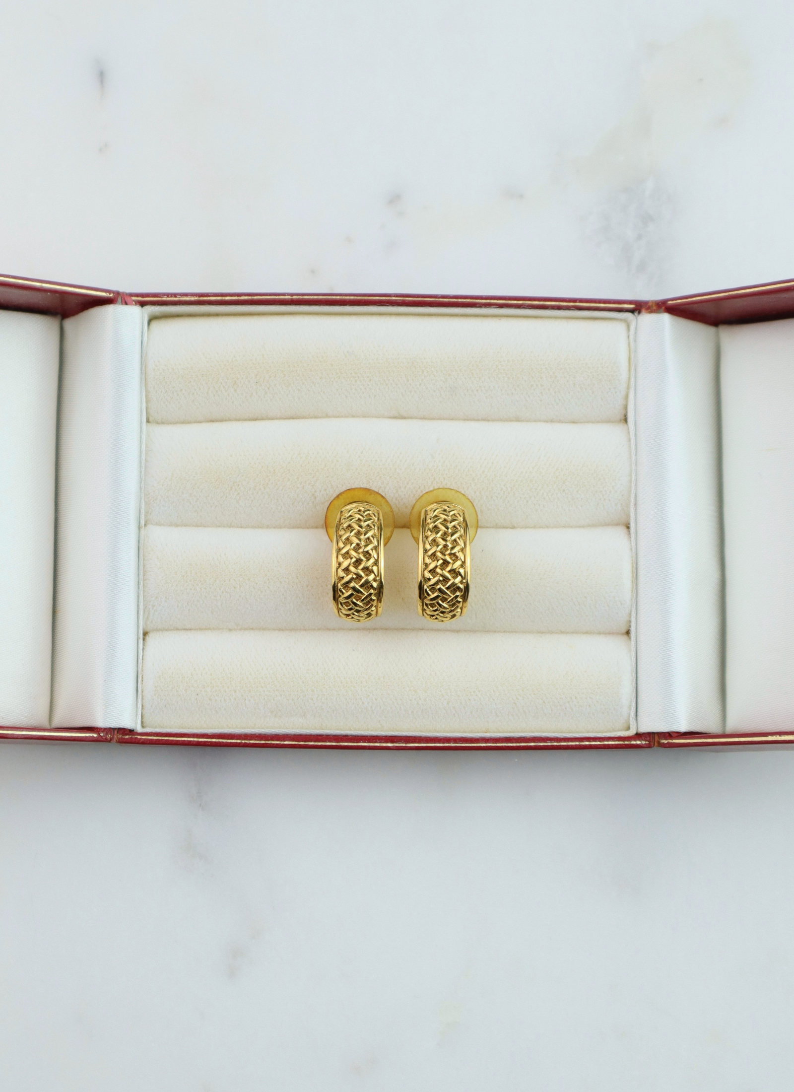 Christian Dior - kolczyki plecione półkola