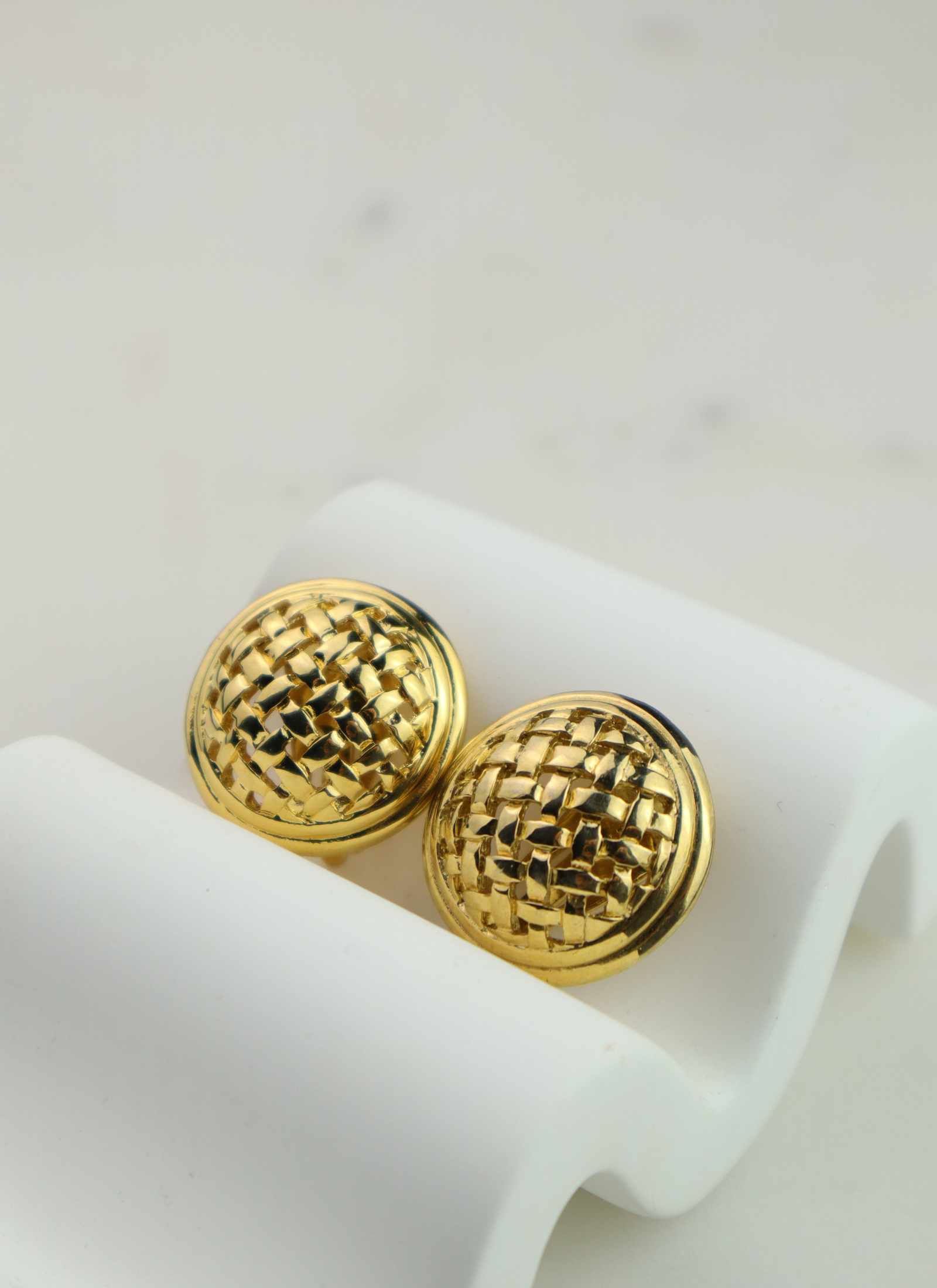 Yves Saint Laurent - vintage klipsy plecone koła