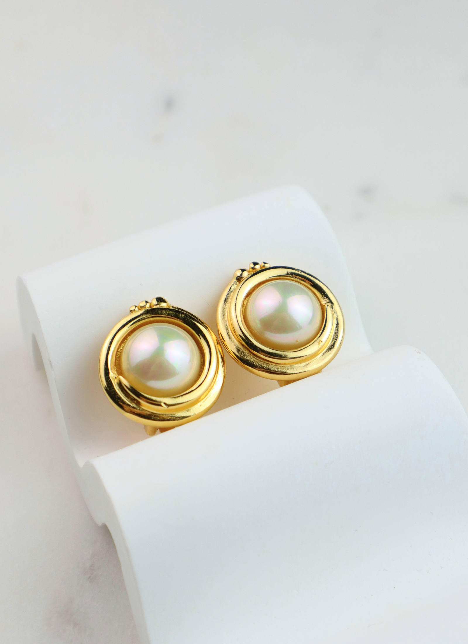 Christian Dior - klipsy z perłami