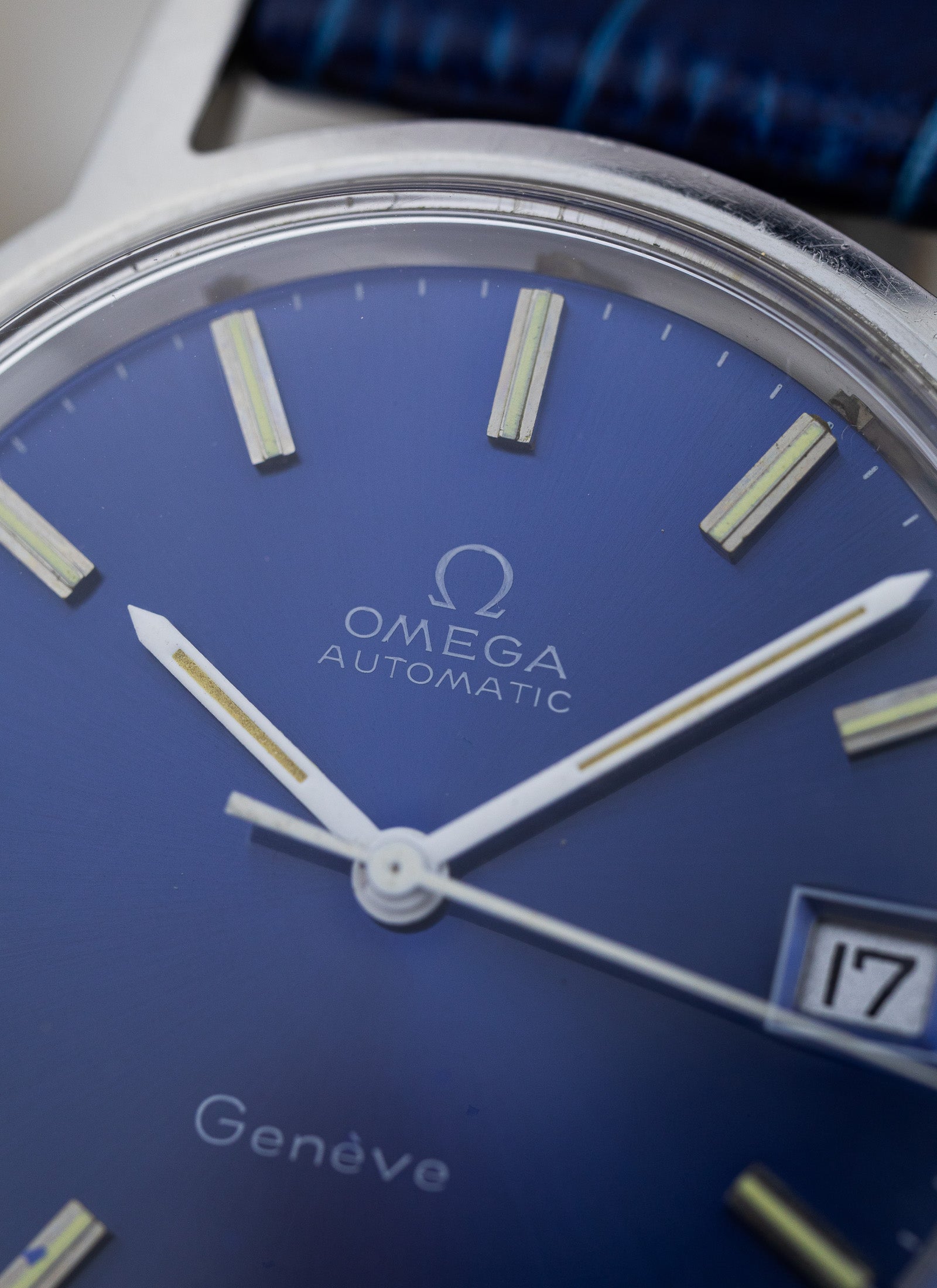 1970s Omega Geneve Blue Dial 166.0163 cal. 1012