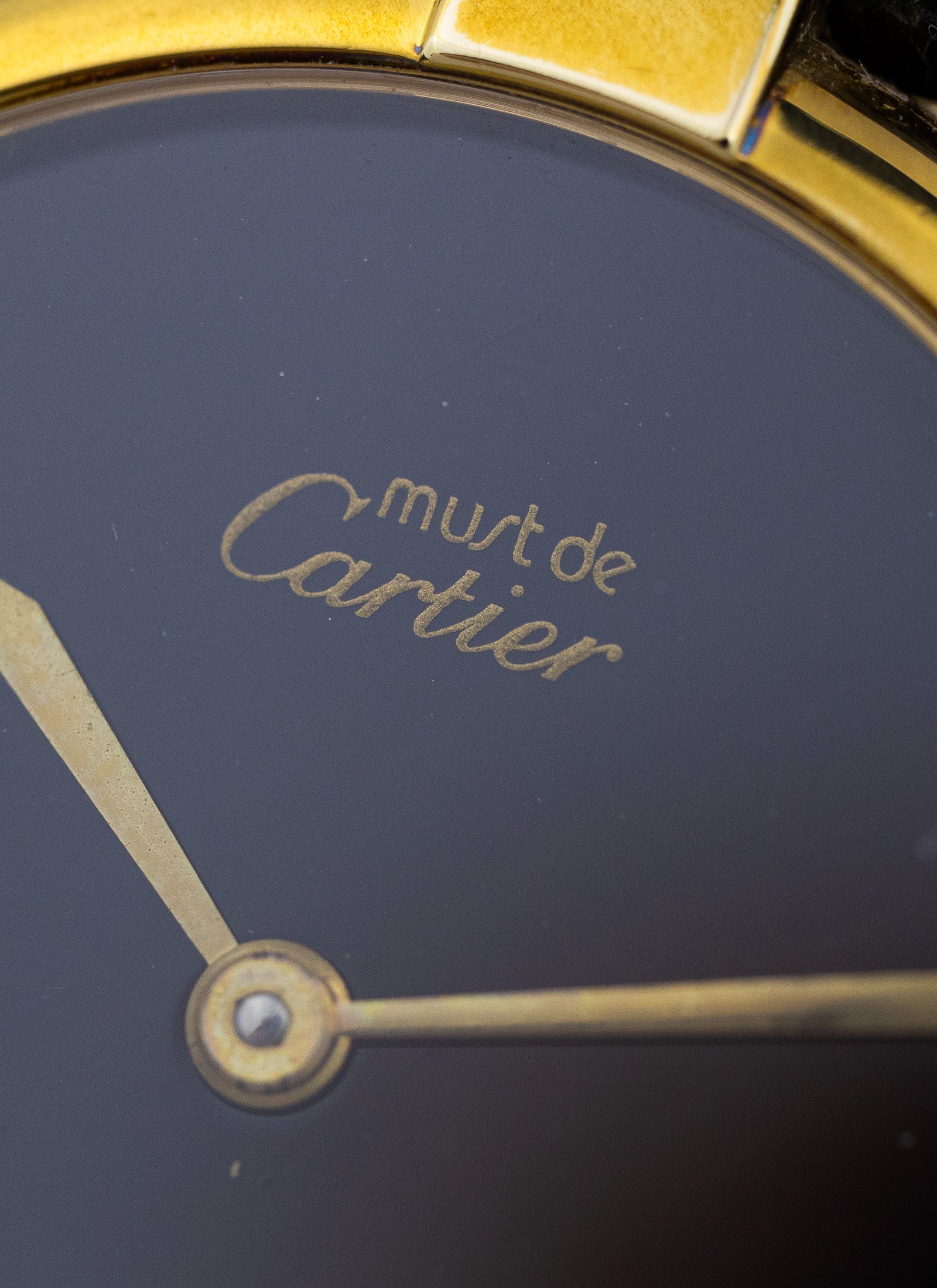 1990s Must de Cartier Vendome Black Dial