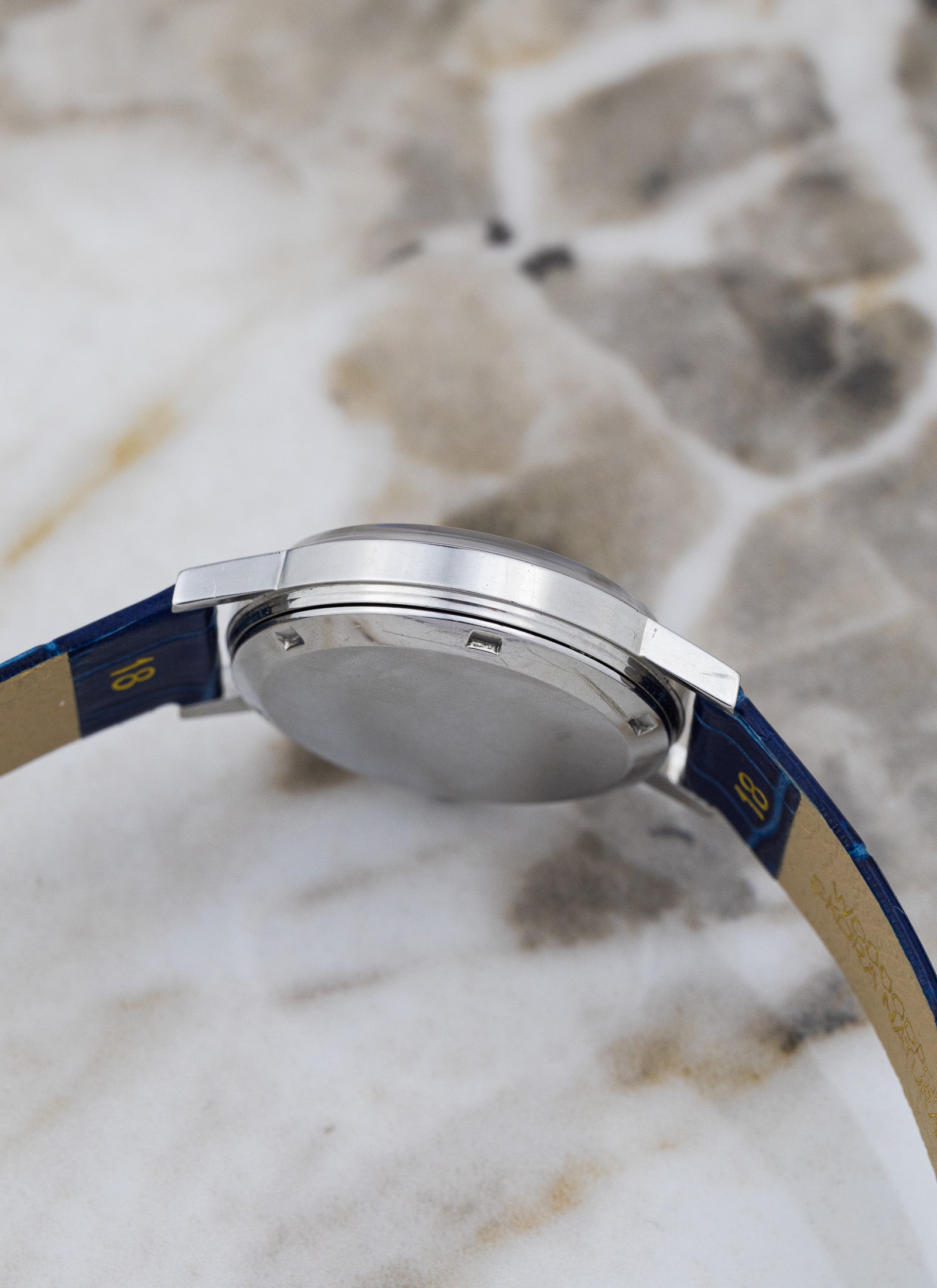 1970s Omega Geneve Blue Dial 166.0163 cal. 1012