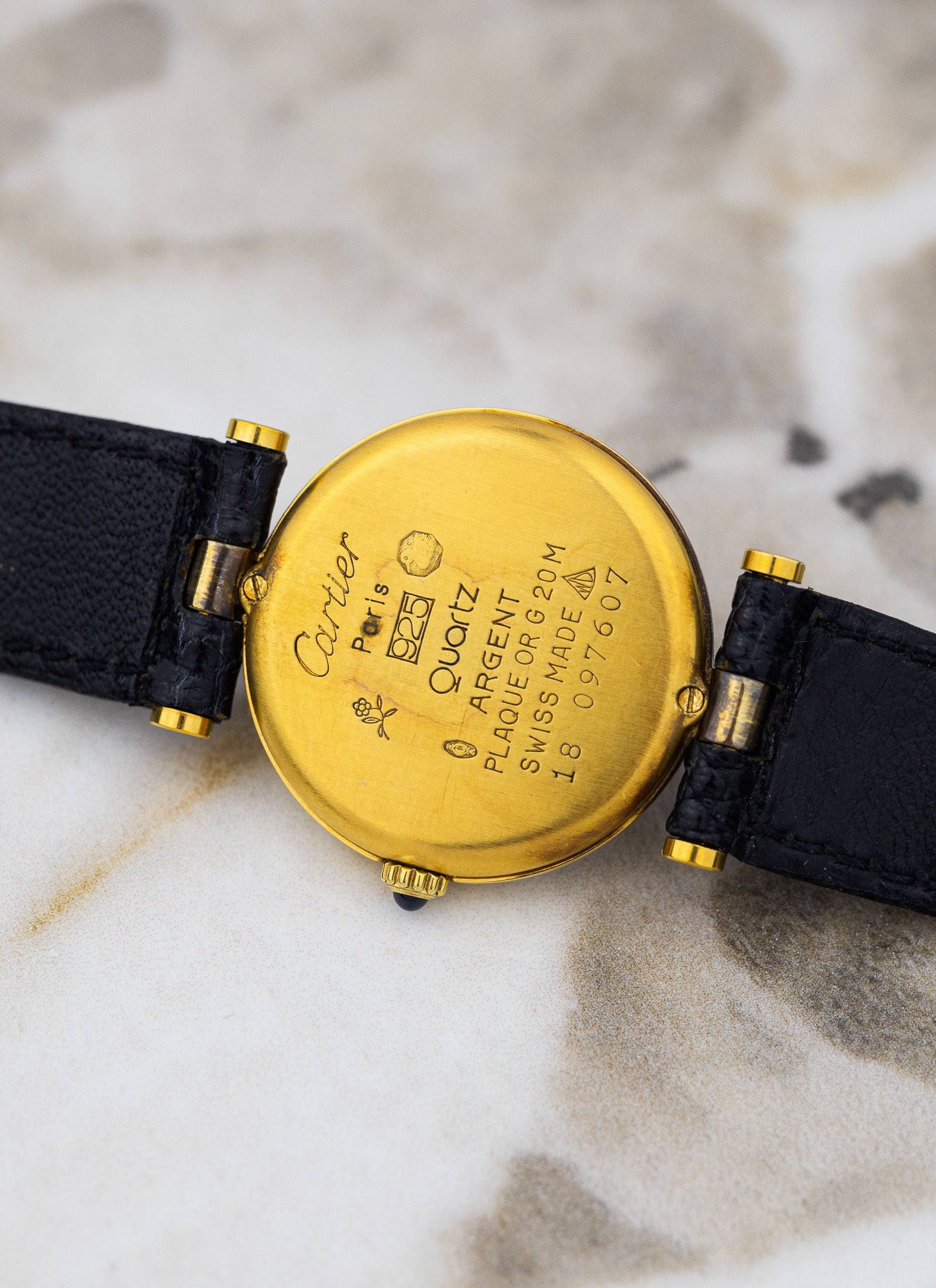 1990s Must de Cartier Vendome Black Dial