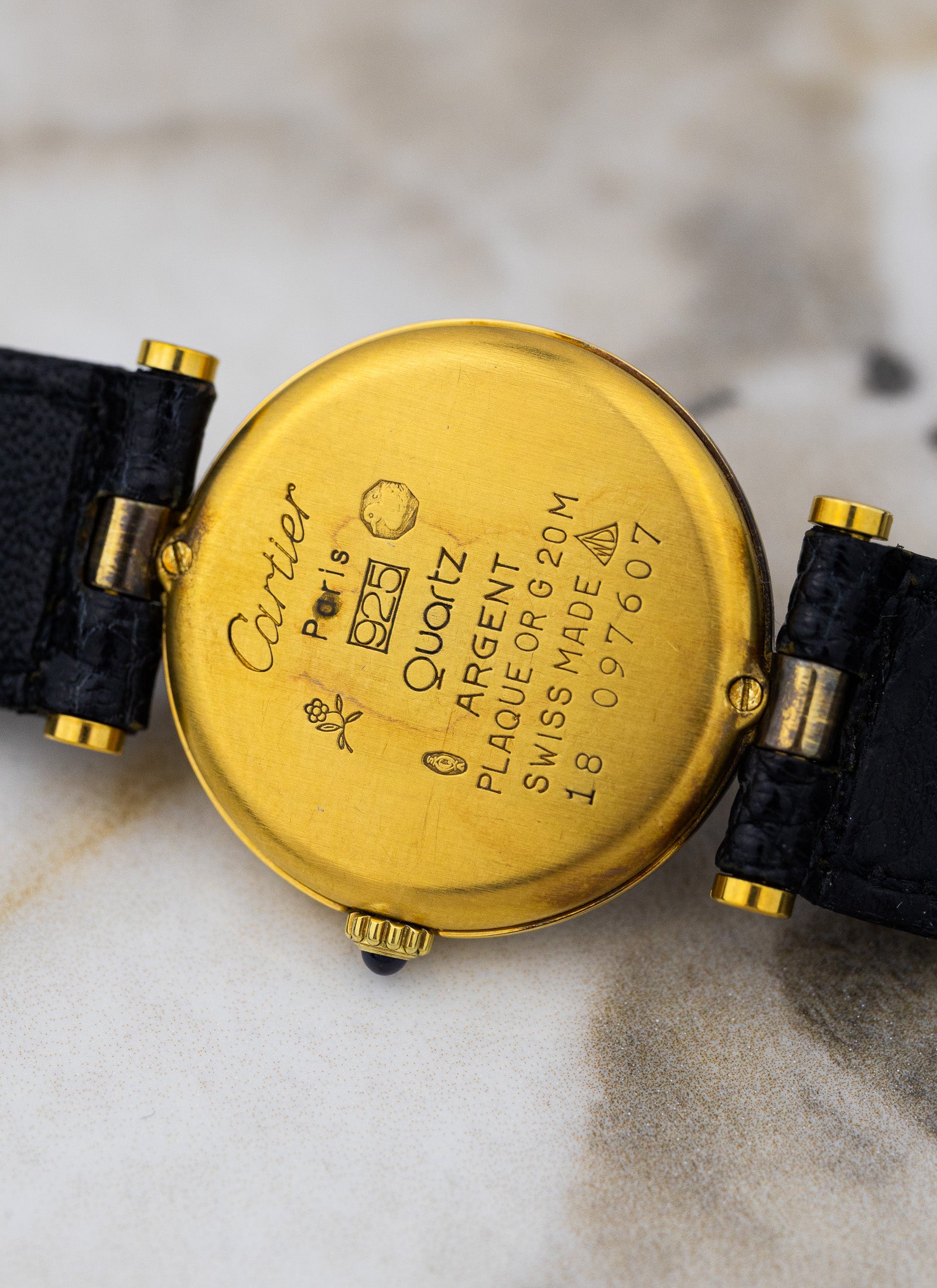 1990s Must de Cartier Vendome Black Dial