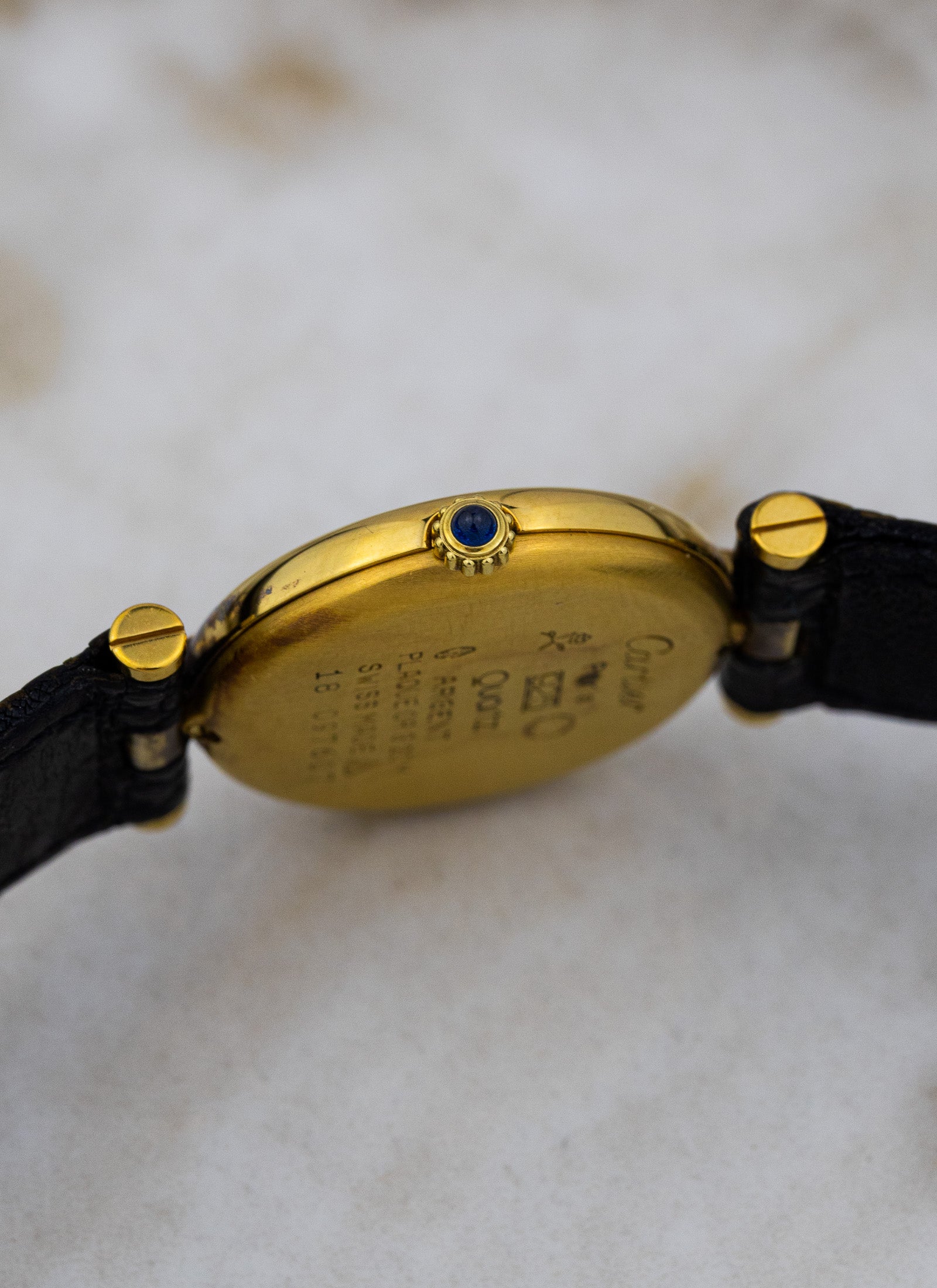1990s Must de Cartier Vendome Black Dial