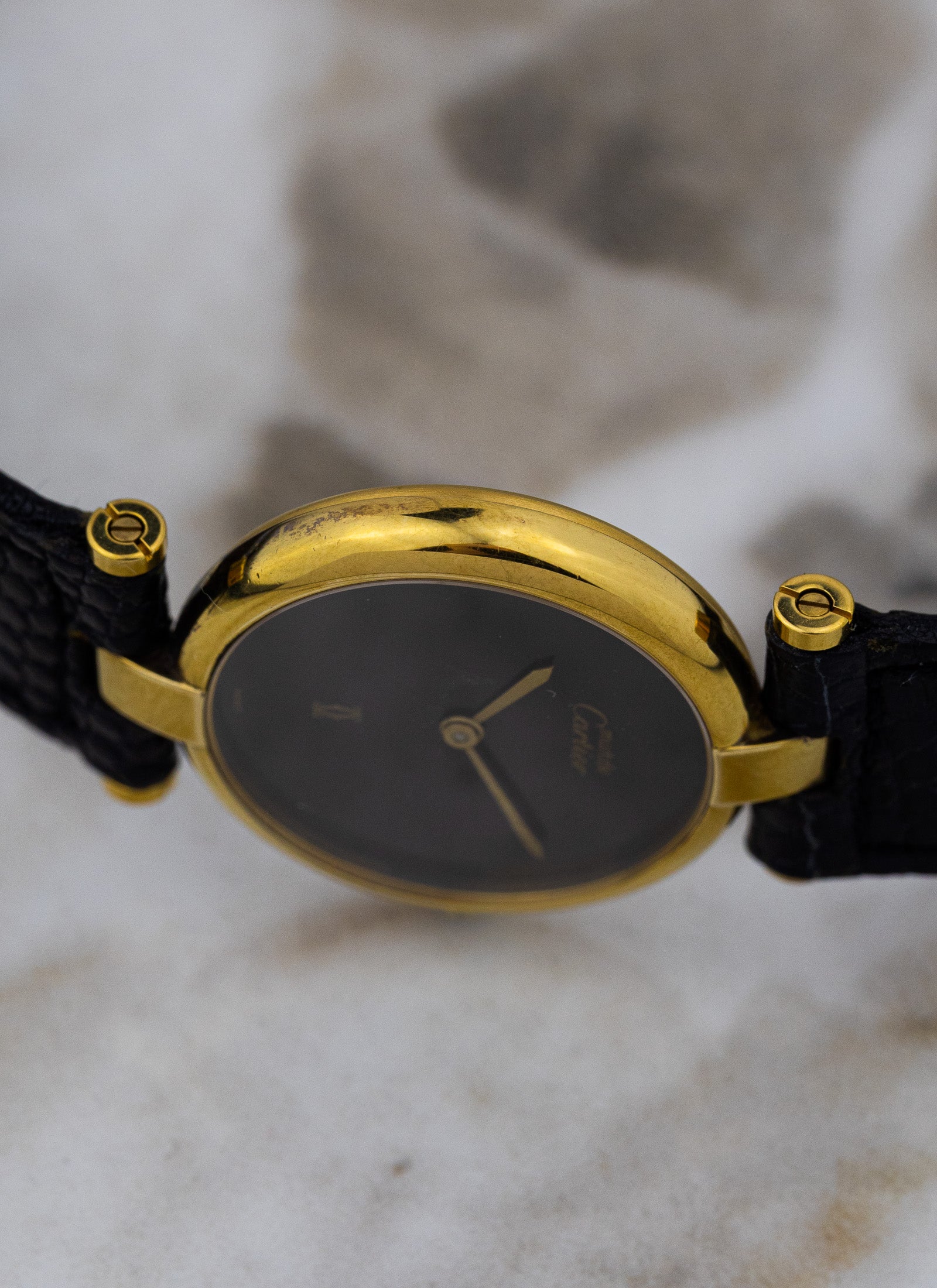 1990s Must de Cartier Vendome Black Dial