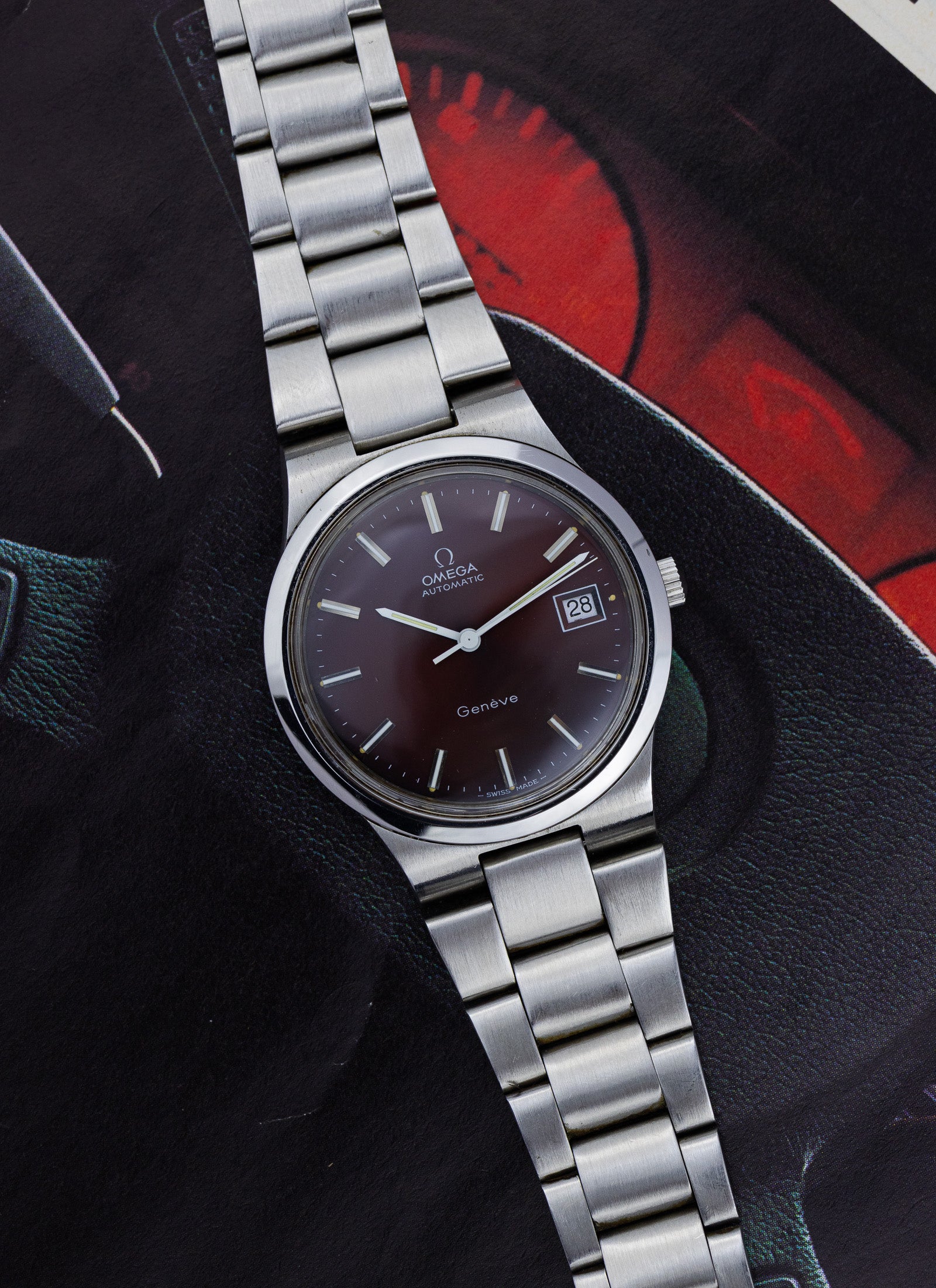 1973 Omega Geneve Bordeaux Dial 166.0173 cal. 1012