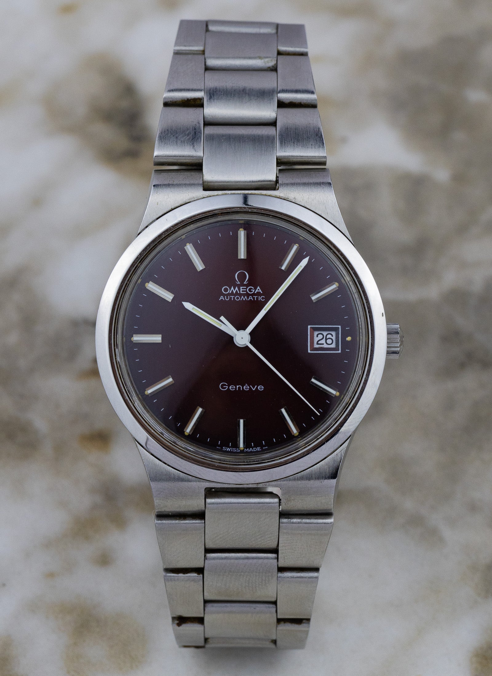 1973 Omega Geneve Bordeaux Dial 166.0173 cal. 1012
