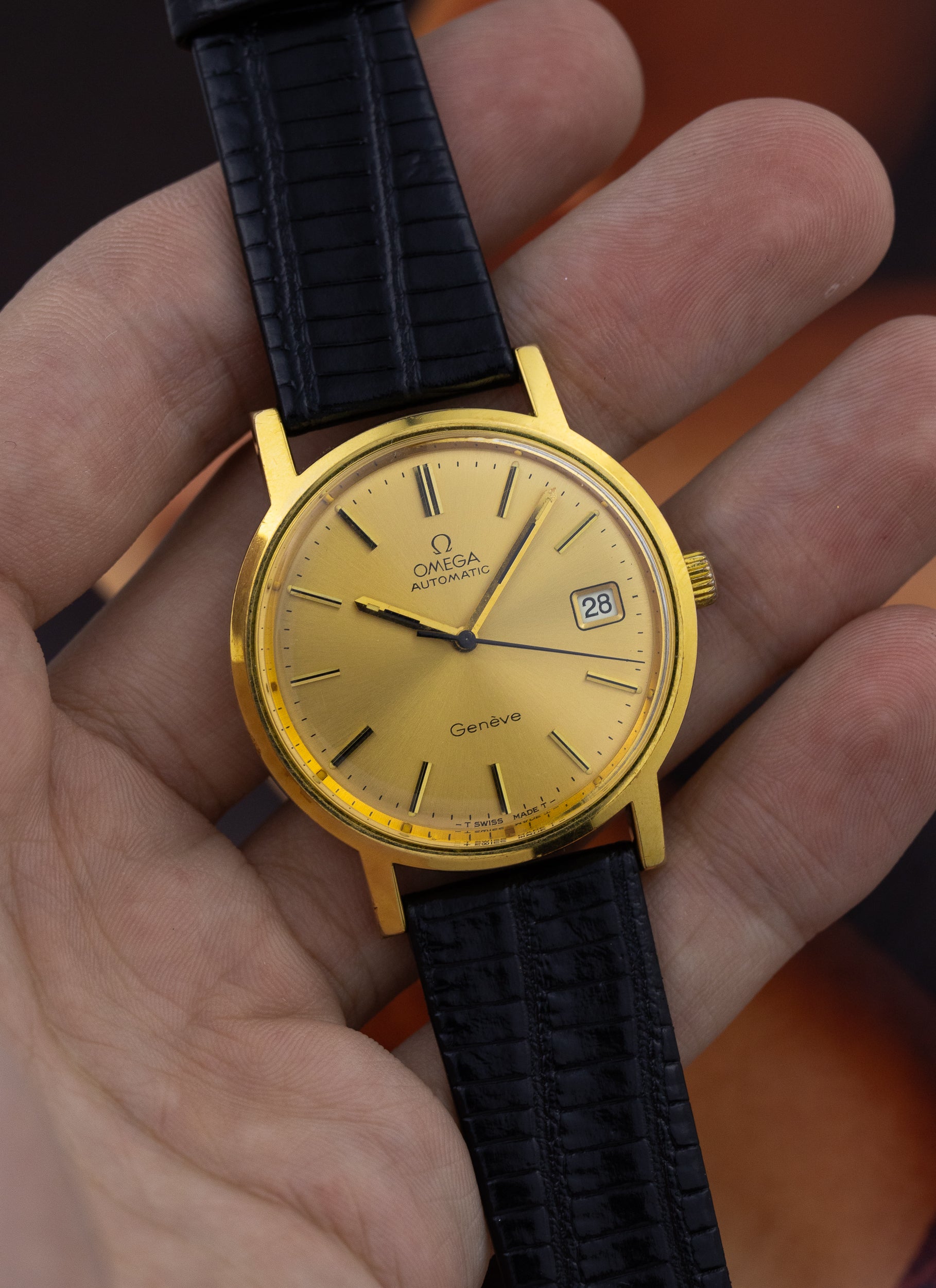 1974 Omega Geneve Gold Sunburst Dial 166.0163 cal. 1012