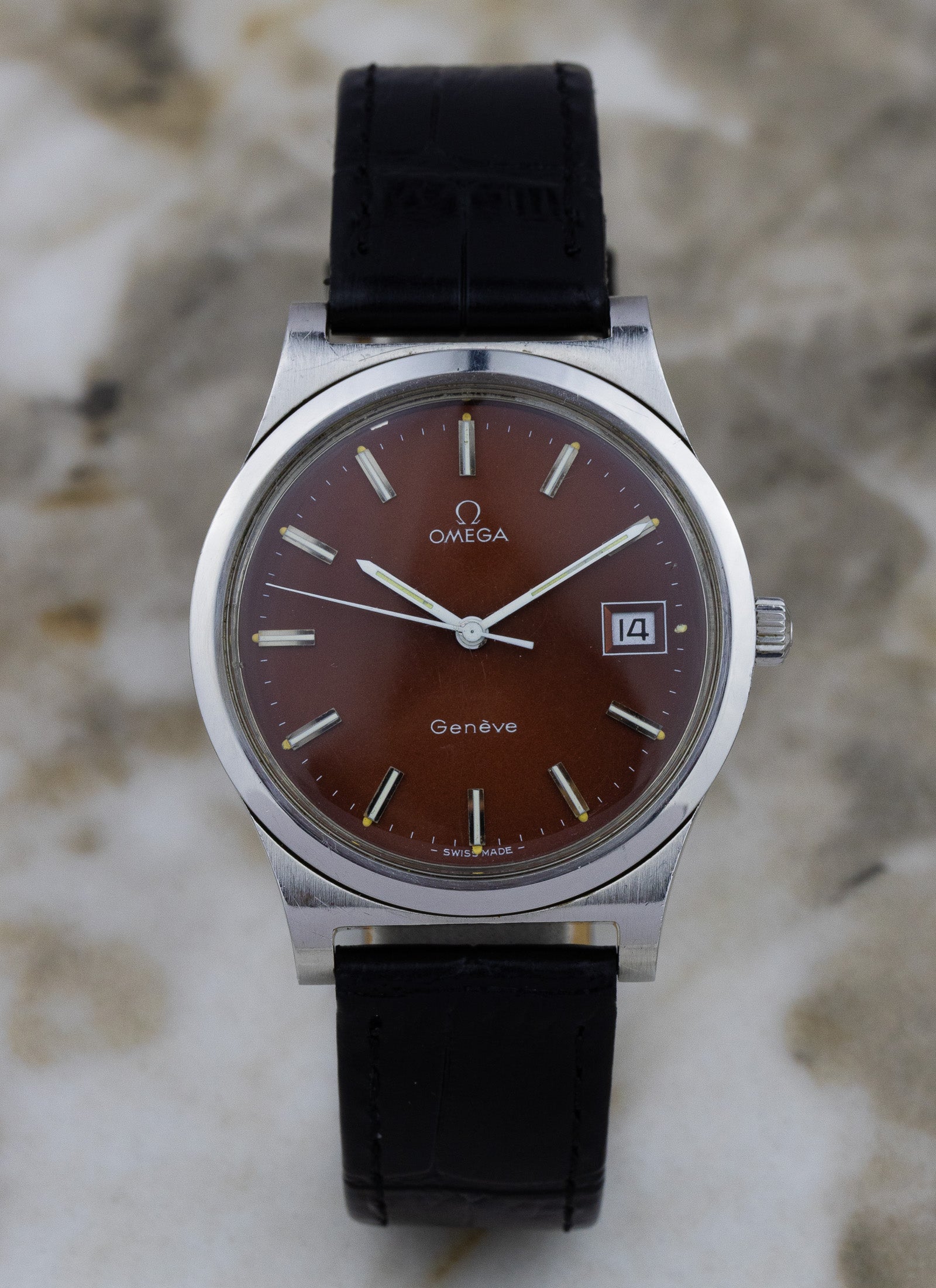 1972 Omega Geneve Burgundy Dial 136.0102 cal. 1030