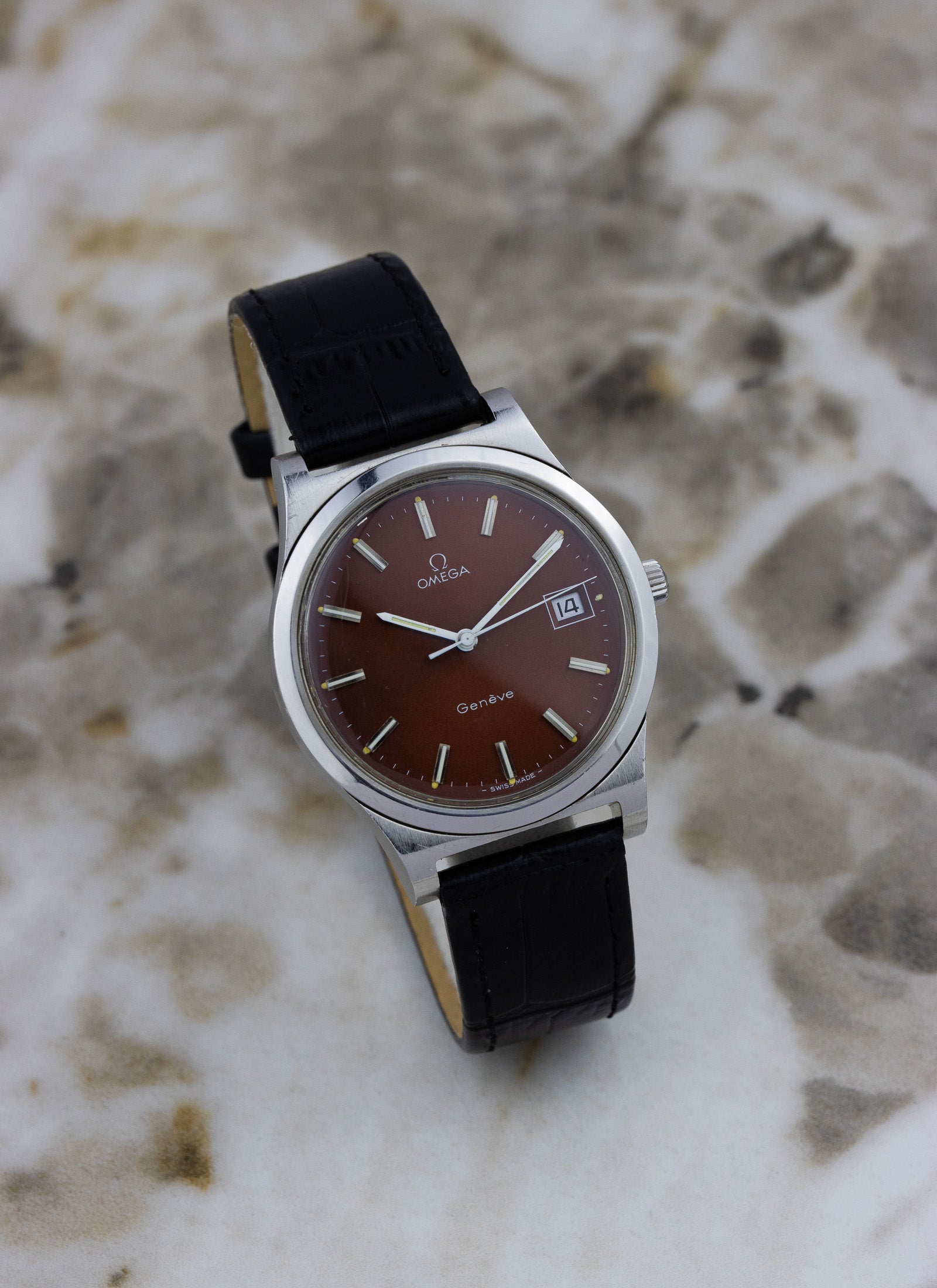 1972 Omega Geneve Burgundy Dial 136.0102 cal. 1030