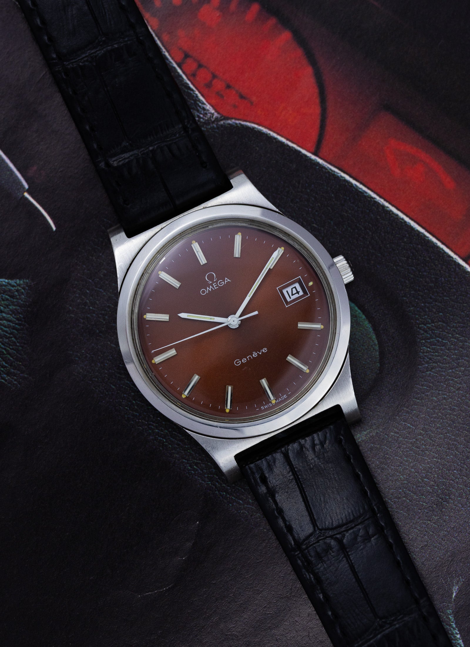 1972 Omega Geneve Burgundy Dial 136.0102 cal. 1030