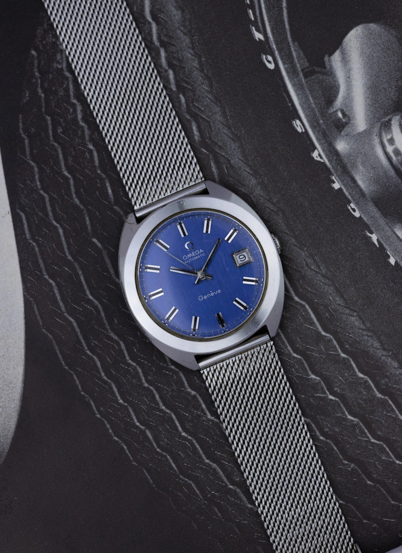 1970s Omega Geneve Navy Dial 166.721 cal. 565