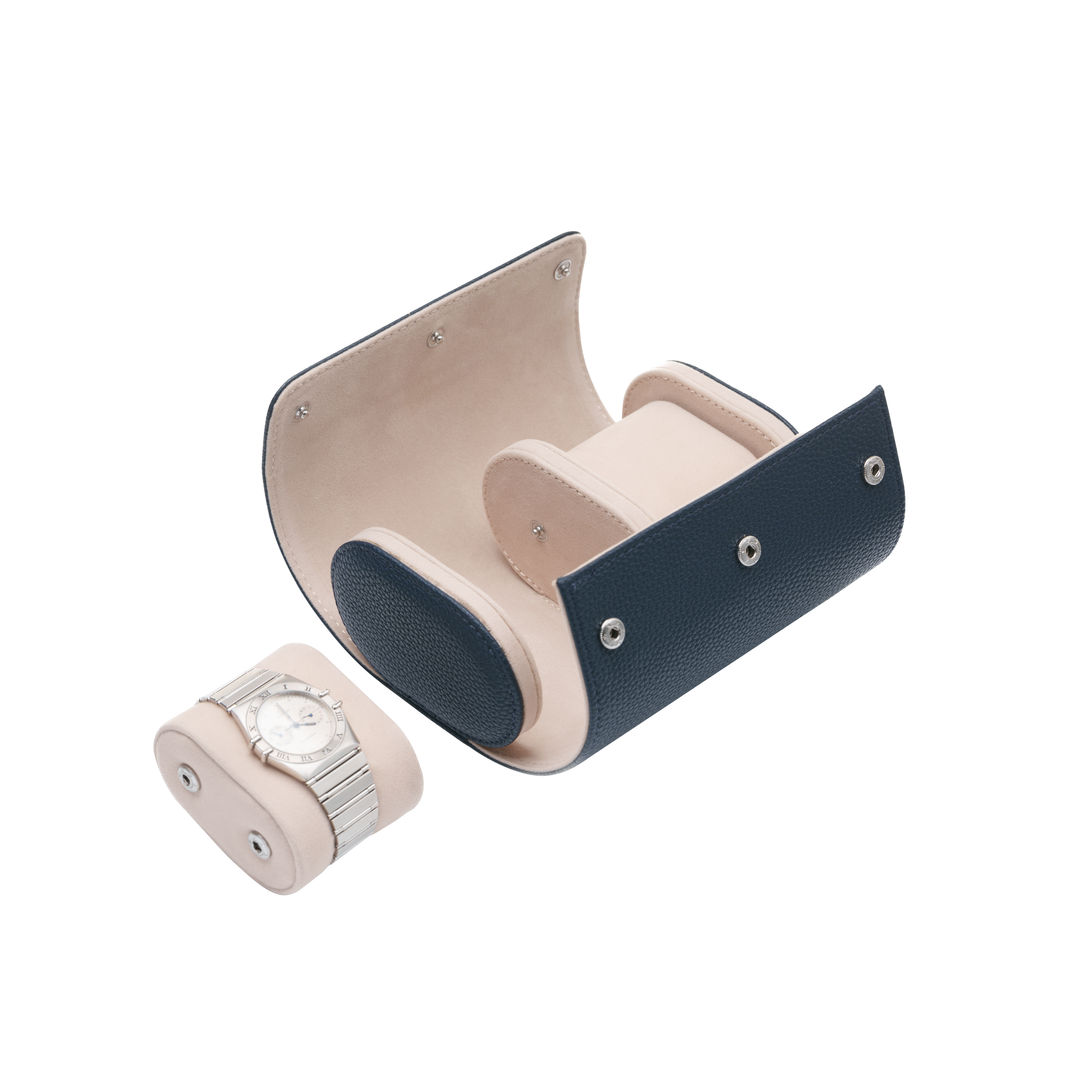 Etui na zegarek podwójne navy gold