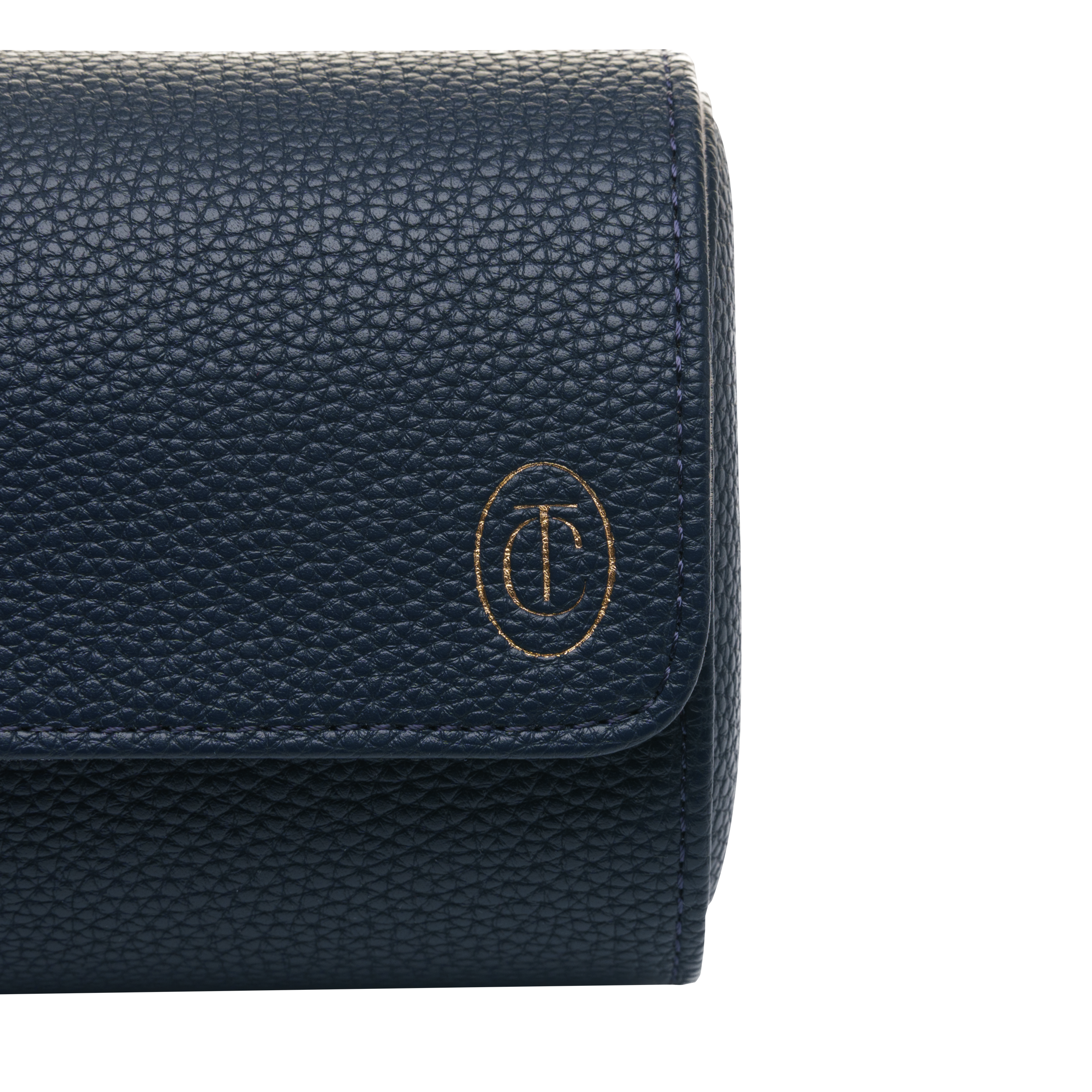 Etui na zegarek podwójne navy gold
