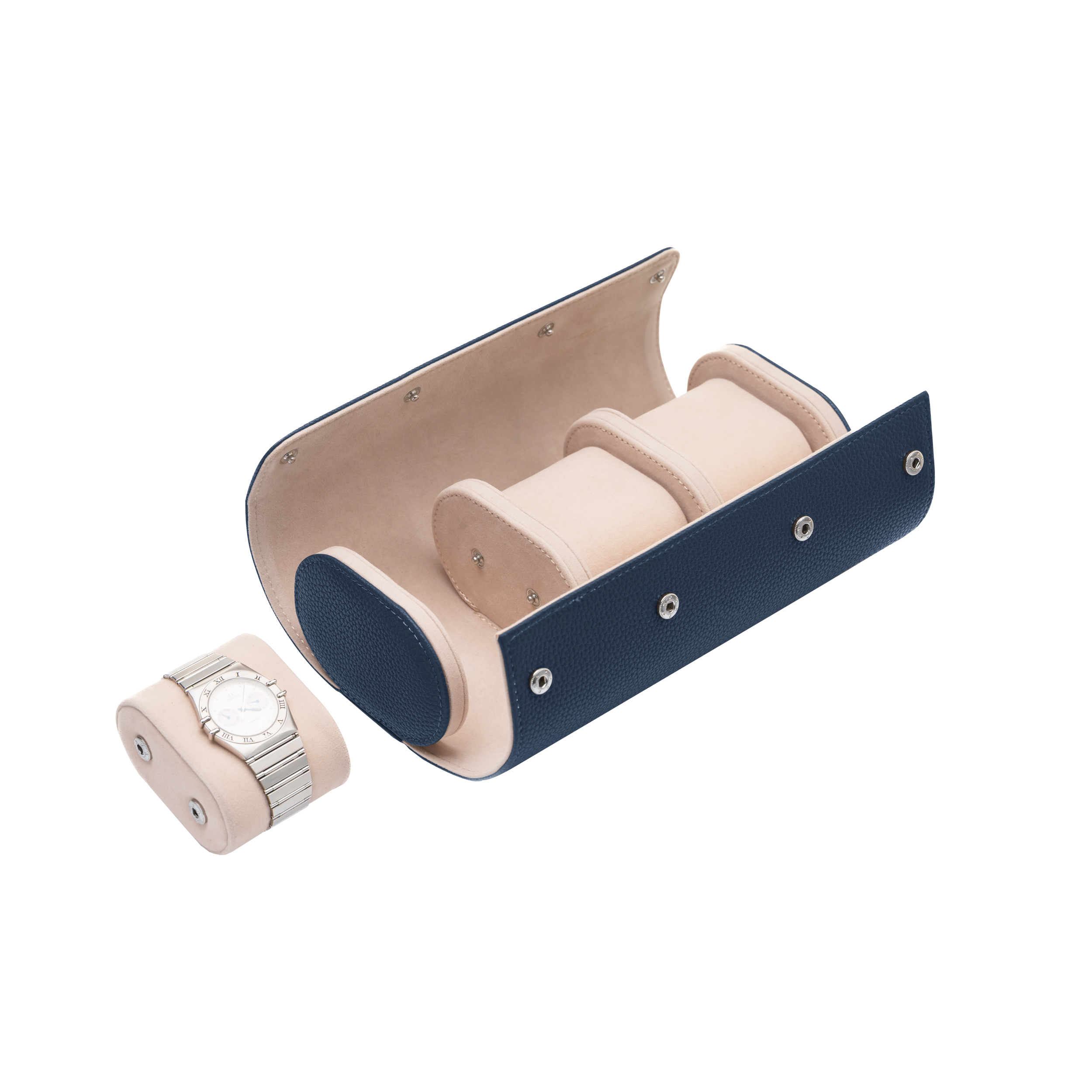 Etui na zegarek potrójne navy gold