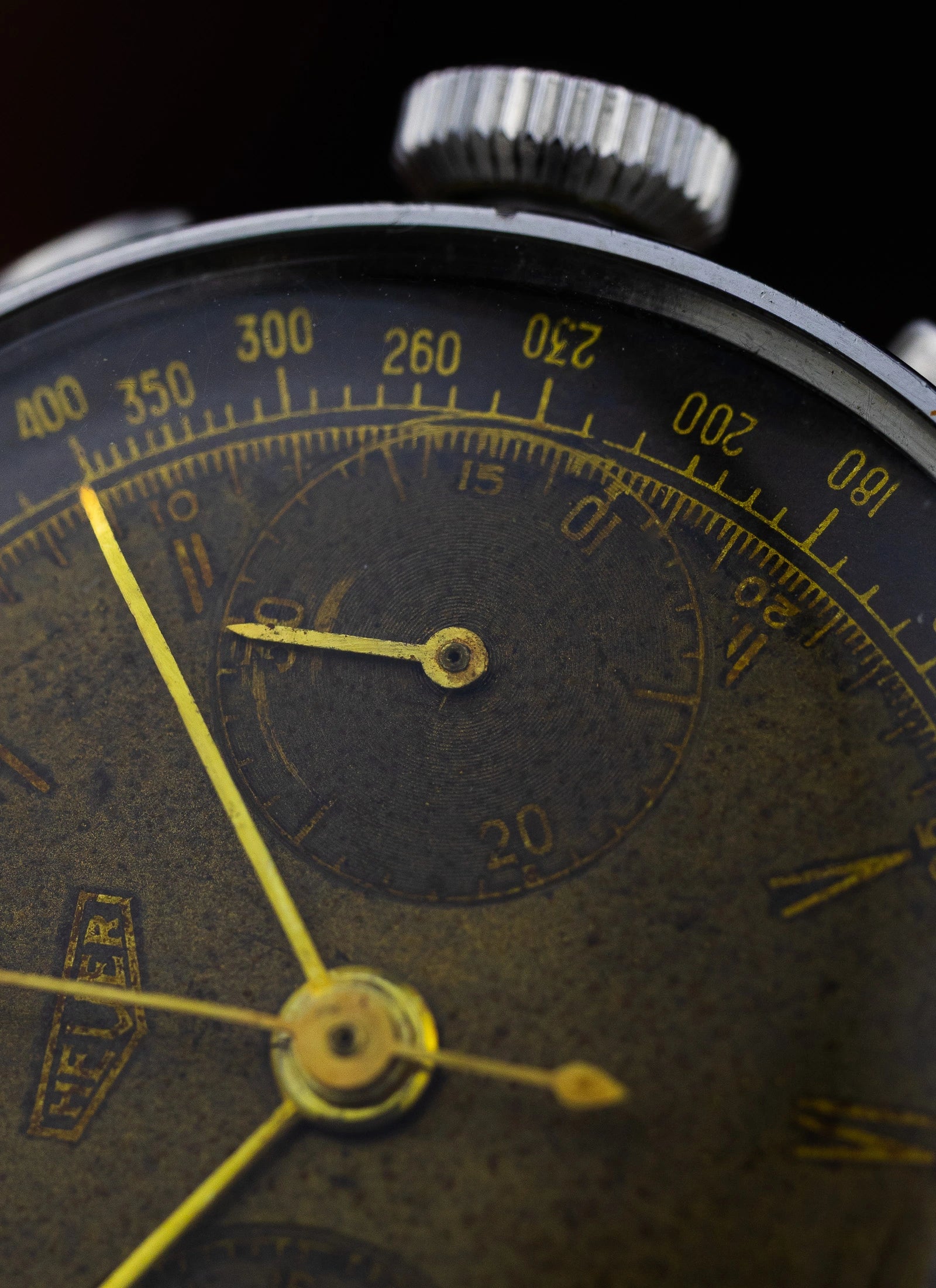 1942 Heuer 2402 Two Register Chronograph Tropical Dial Landeron 13