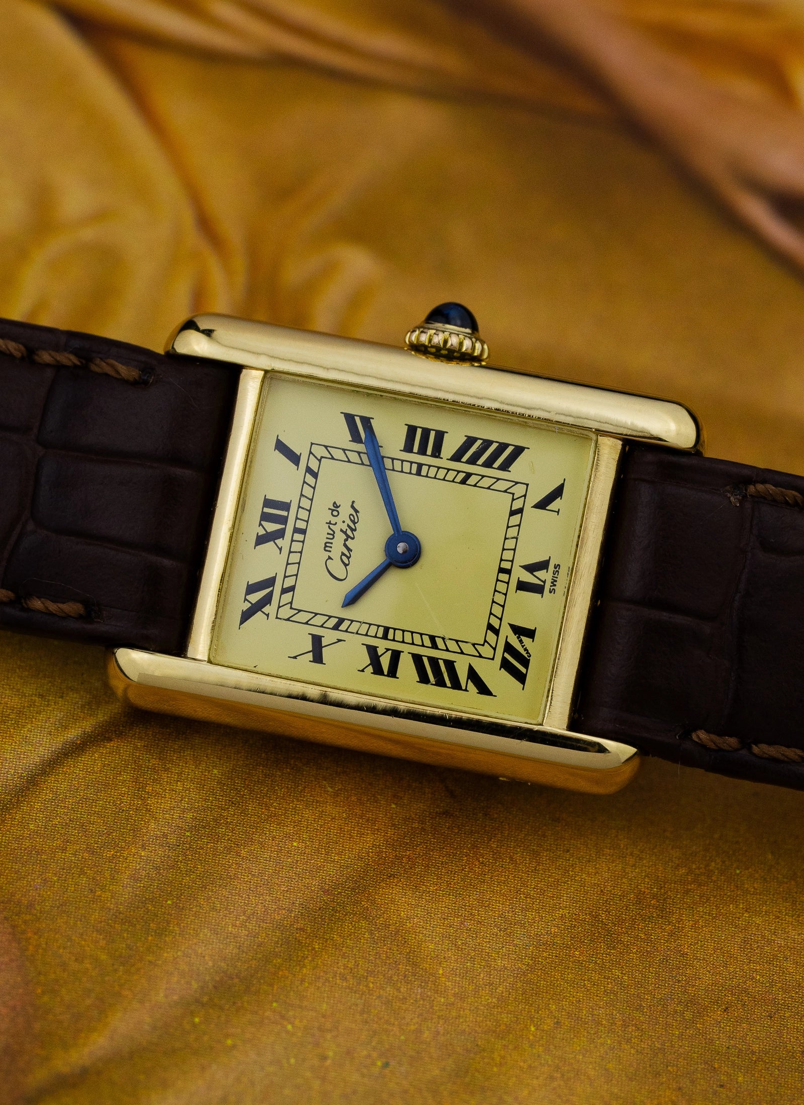 1980s Lady Cartier Must Tank Ivory Manual Winding