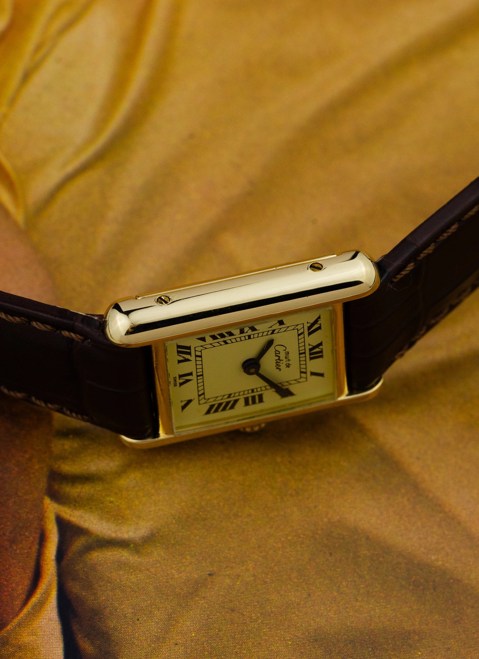 1980s Lady Cartier Must Tank Ivory Manual Winding