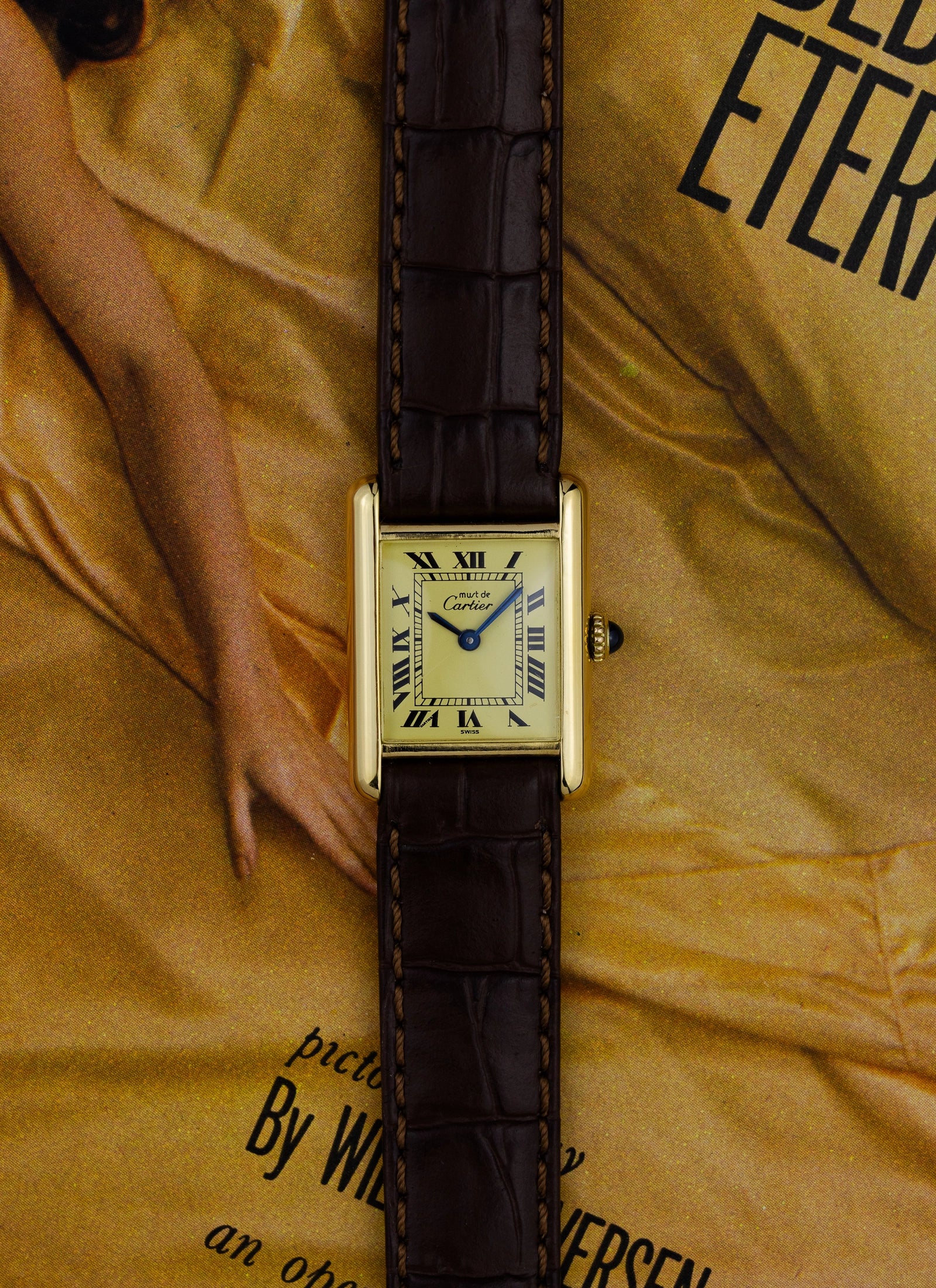 1980s Lady Cartier Must Tank Ivory Manual Winding