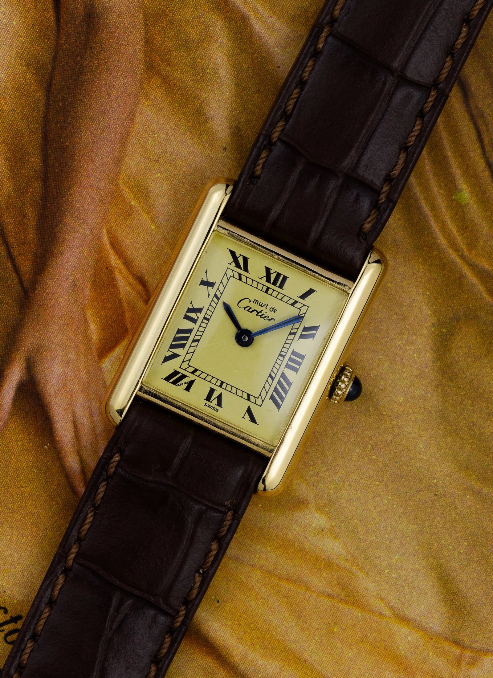 1980s Lady Cartier Must Tank Ivory Manual Winding