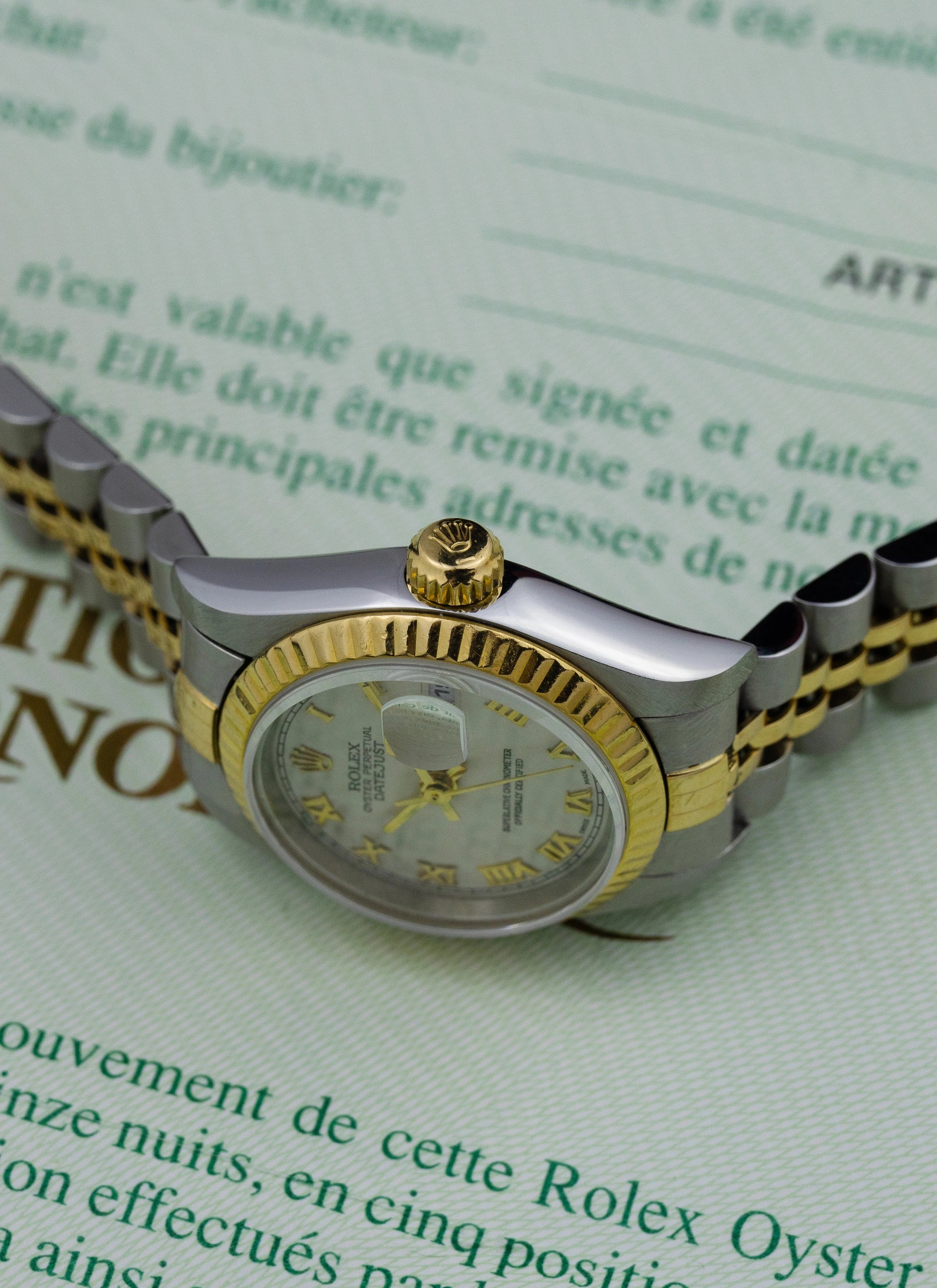 1999 Lady Rolex Datejust White Pyramid Dial 79173 Full Set