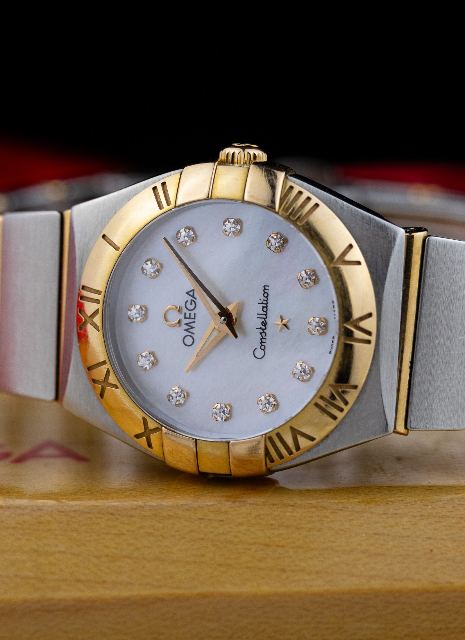 2010s Lady Omega Constellation Bicolor MOP Diamonds Dial 795.1001 cal. 1376 Box