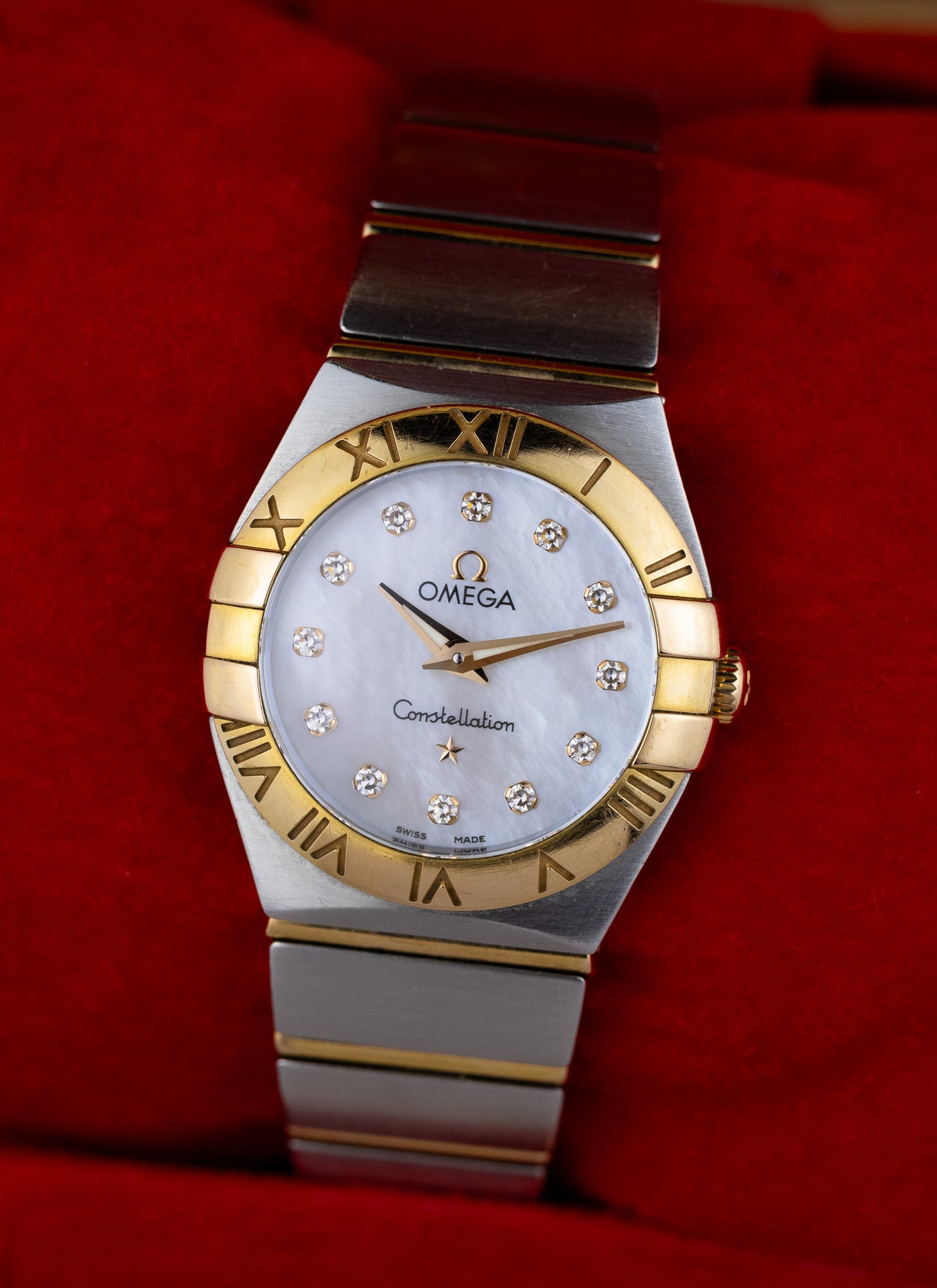 2010s Lady Omega Constellation Bicolor MOP Diamonds Dial 795.1001 cal. 1376 Box