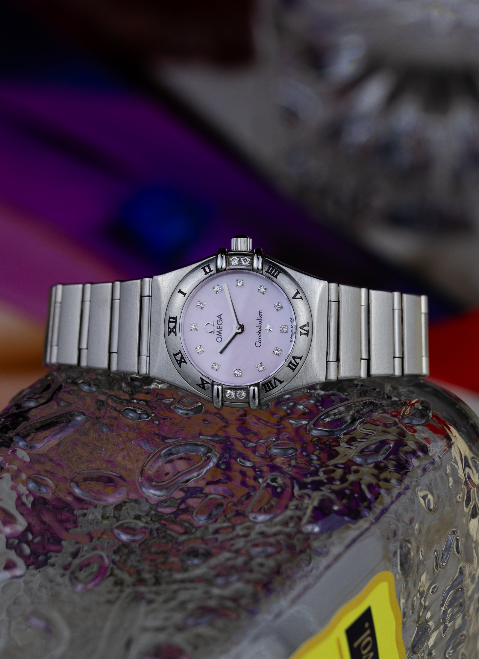 1998 Lady Omega Constellation Diamonds Pink MOP 1567.66.00 cal. 1456 Full Set