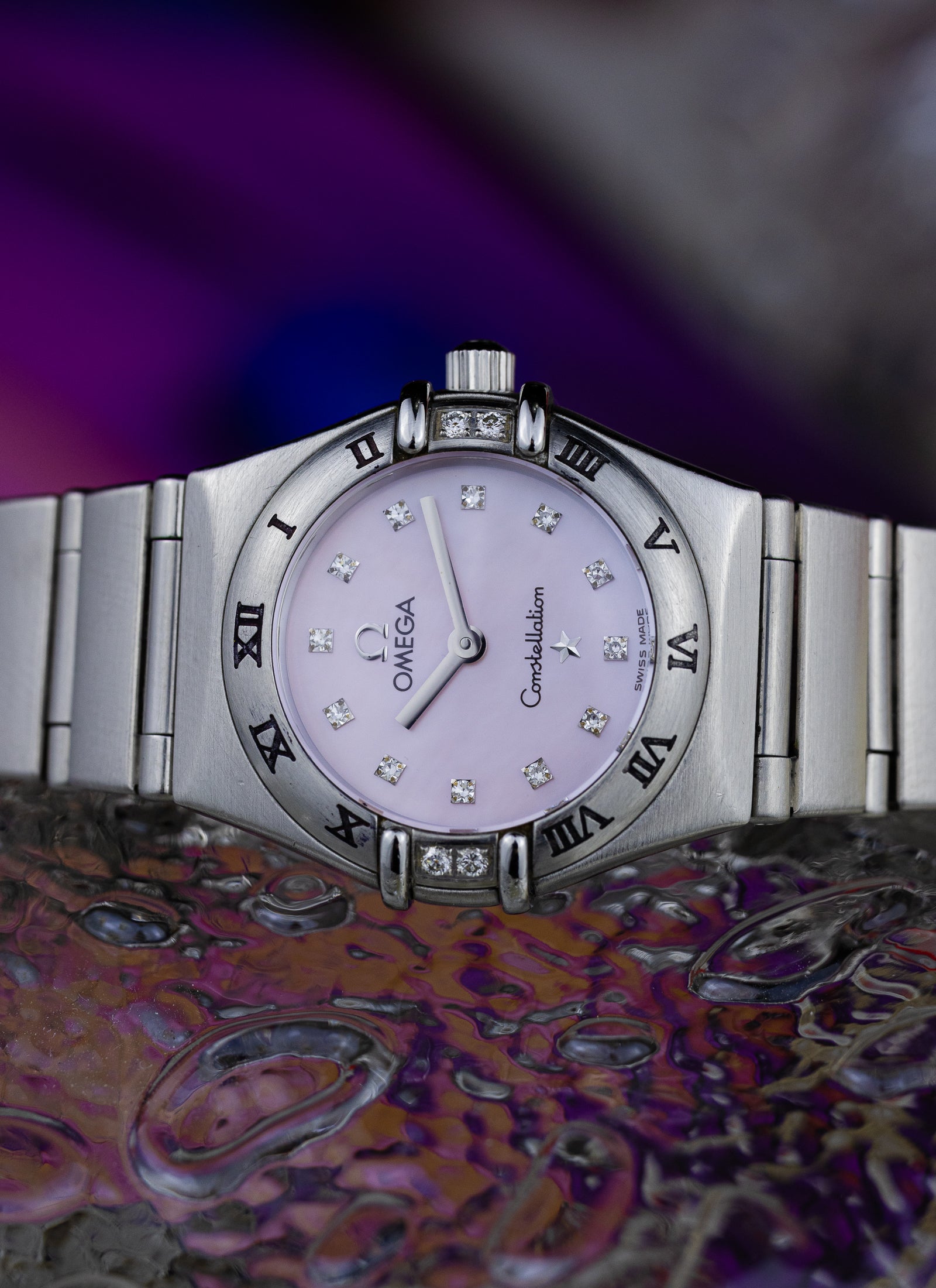 1998 Lady Omega Constellation Diamonds Pink MOP 1567.66.00 cal. 1456 Full Set