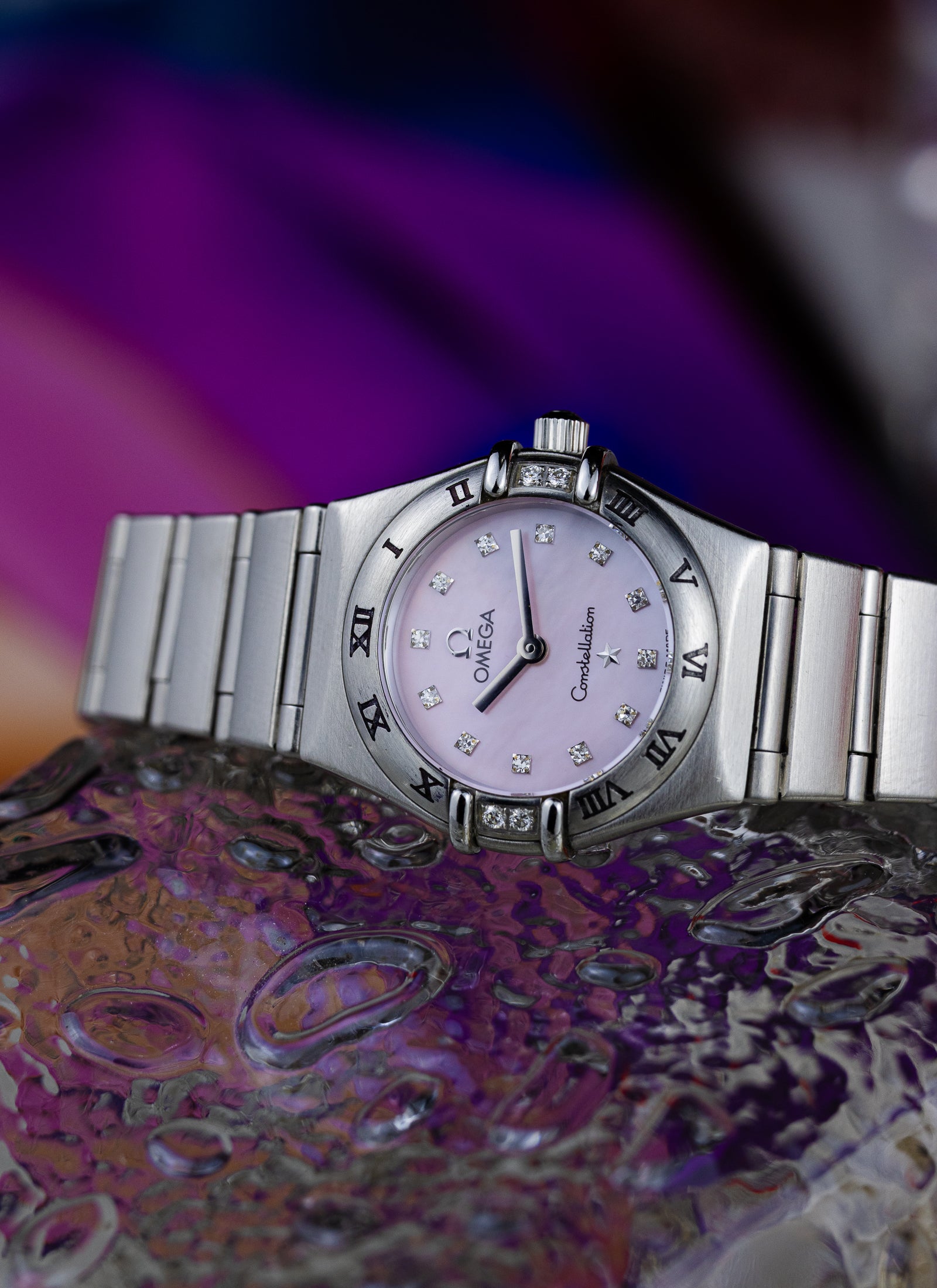 1998 Lady Omega Constellation Diamonds Pink MOP 1567.66.00 cal. 1456 Full Set