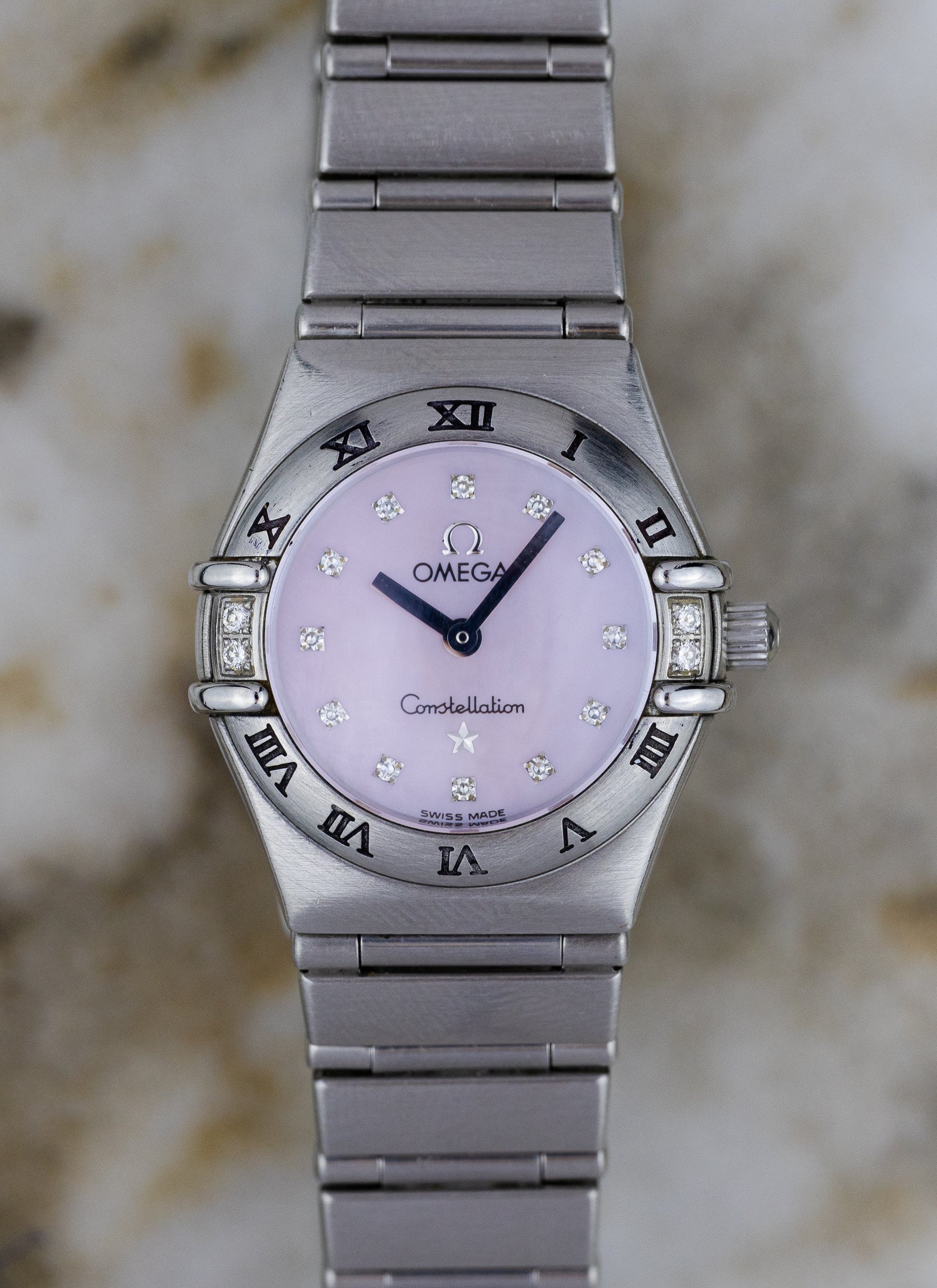 1998 Lady Omega Constellation Diamonds Pink MOP 1567.66.00 cal. 1456 Full Set