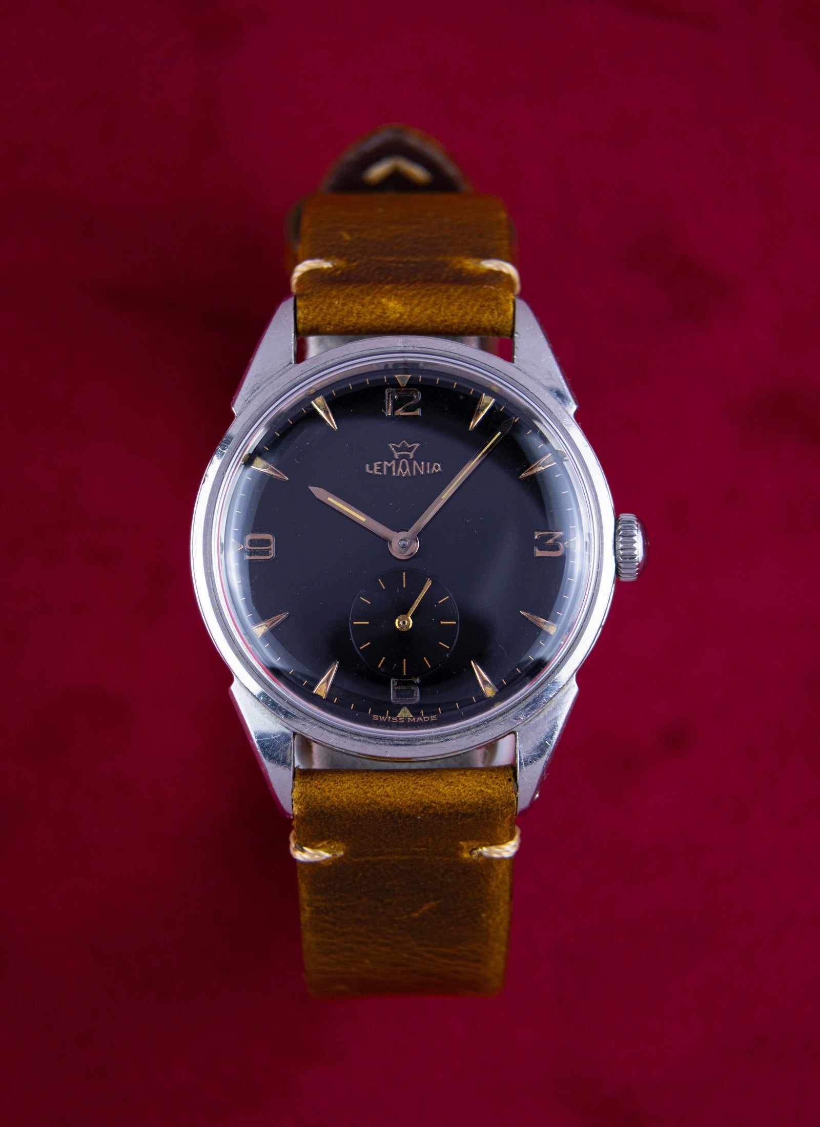 1950-60s Lemania Black Dial