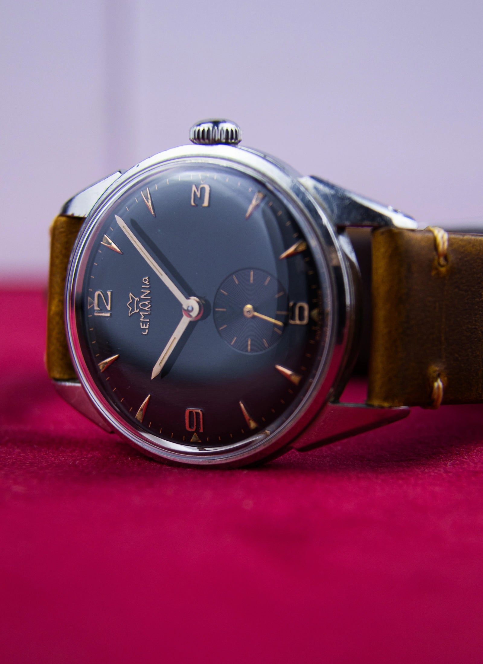 1950-60s Lemania Black Dial