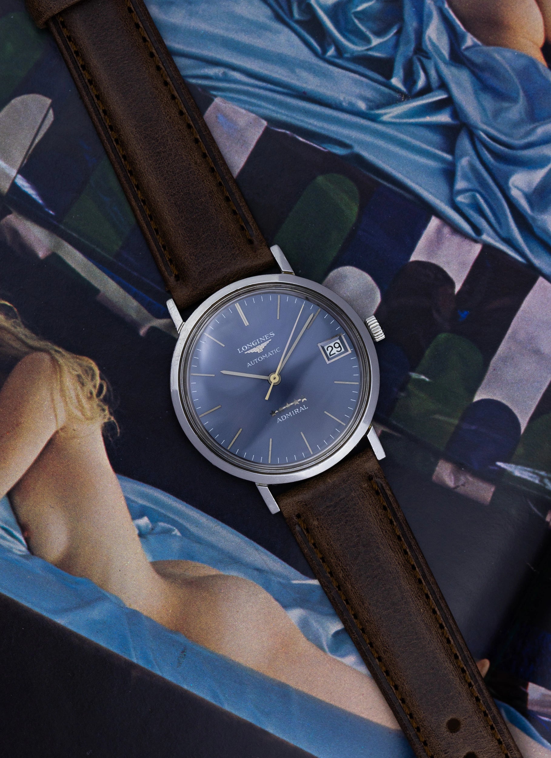 1970s Longines Admiral Gray Dial 1503 cal. 6651