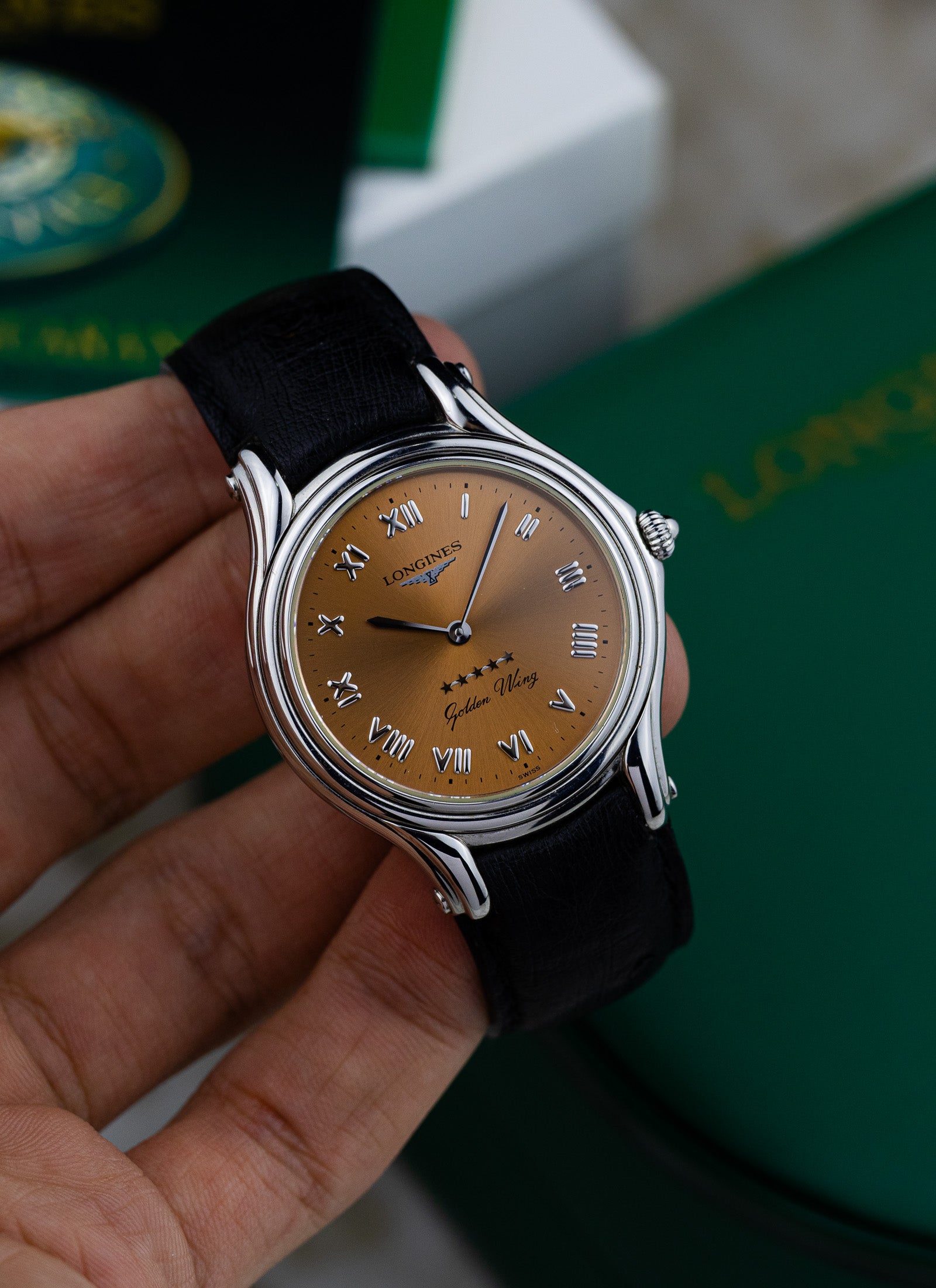 1998 Longines Golden Wing Salmon Dial L3.605.4.982 Full Set