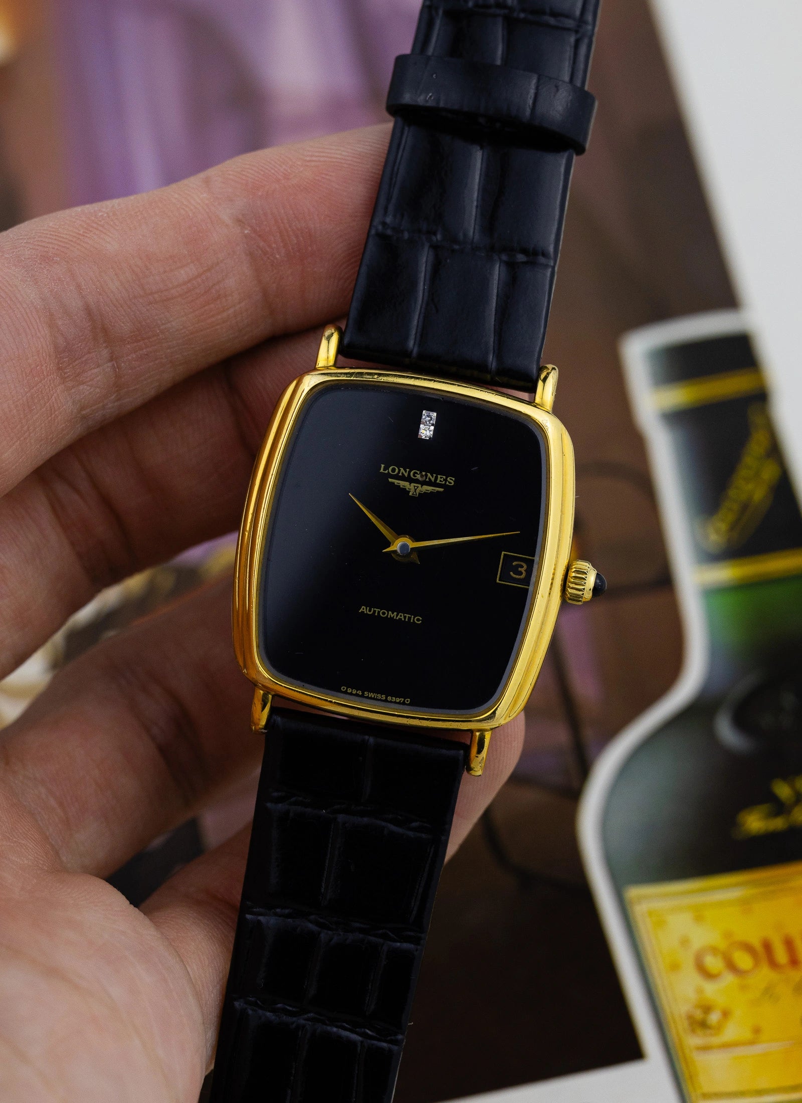 1970s Longines Black Dial & Diamonds 6397 6 cal. L994.1 Box