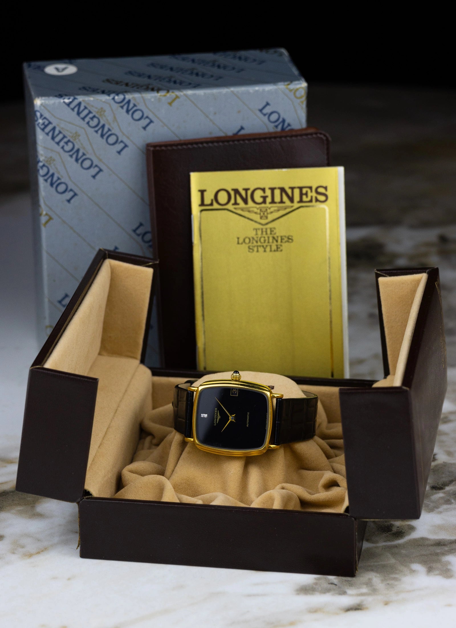 1970s Longines Black Dial & Diamonds 6397 6 cal. L994.1 Box