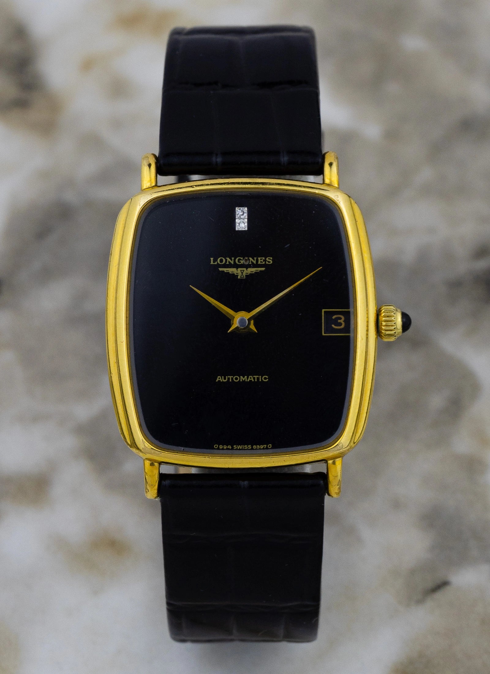 1970s Longines Black Dial & Diamonds 6397 6 cal. L994.1 Box