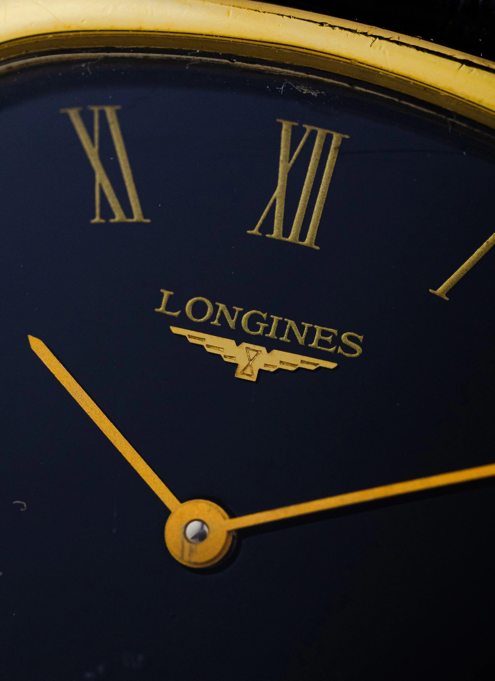 1980s Longines Tonneau Black Roman Dial 4450 cal. L847.4