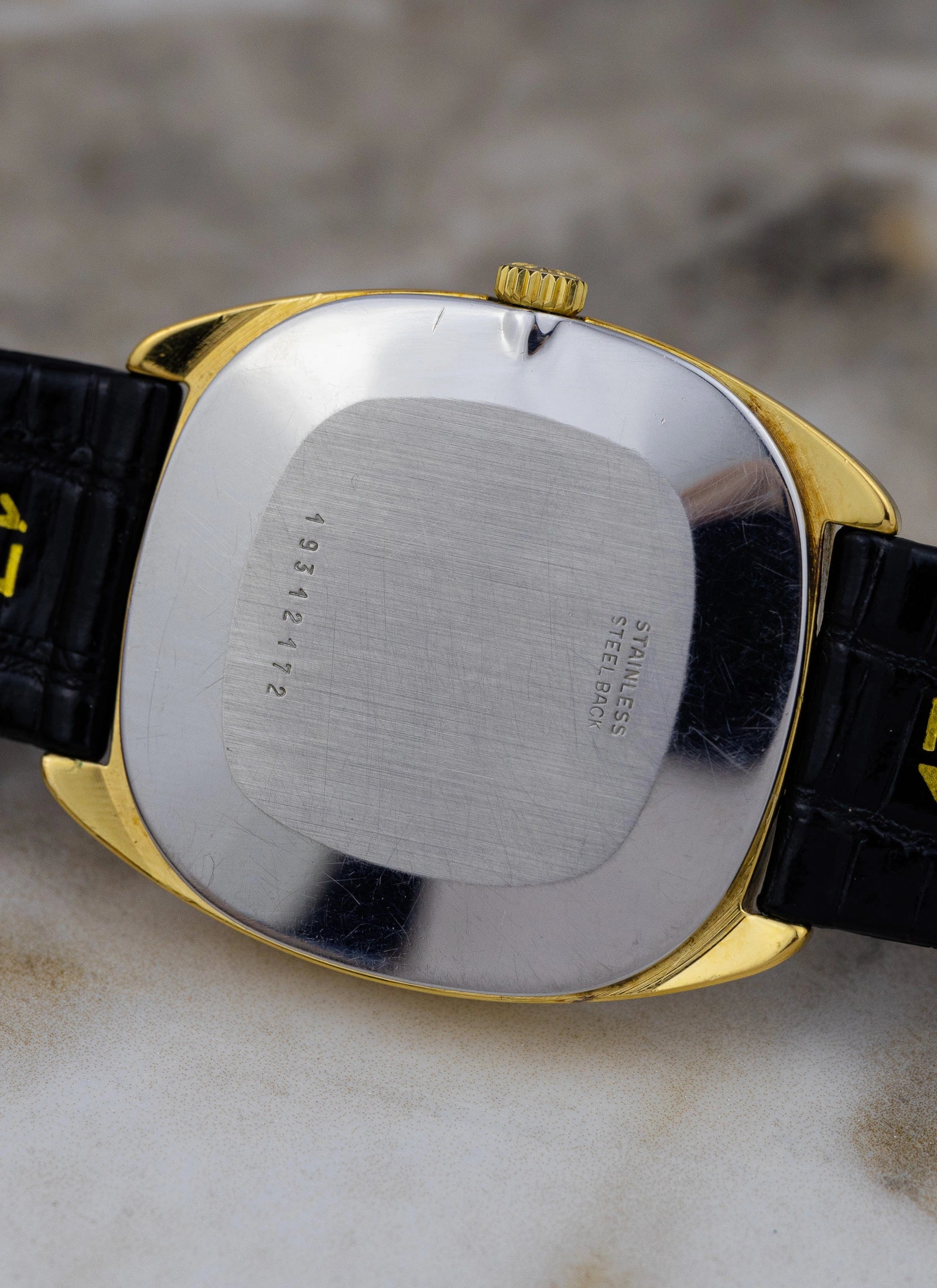 1980s Longines Tonneau Black Roman Dial 4450 cal. L847.4