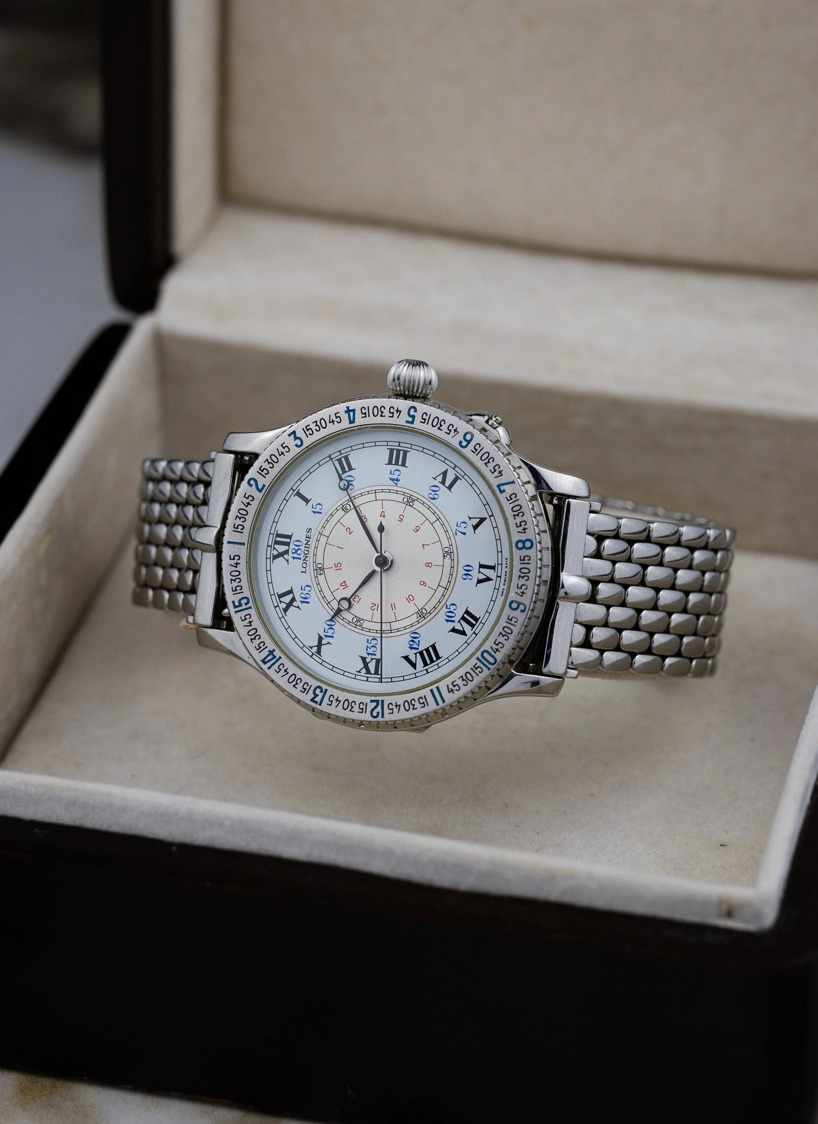 2000s Longines Lindbergh Hour Angle 989.5215 Serviced Box