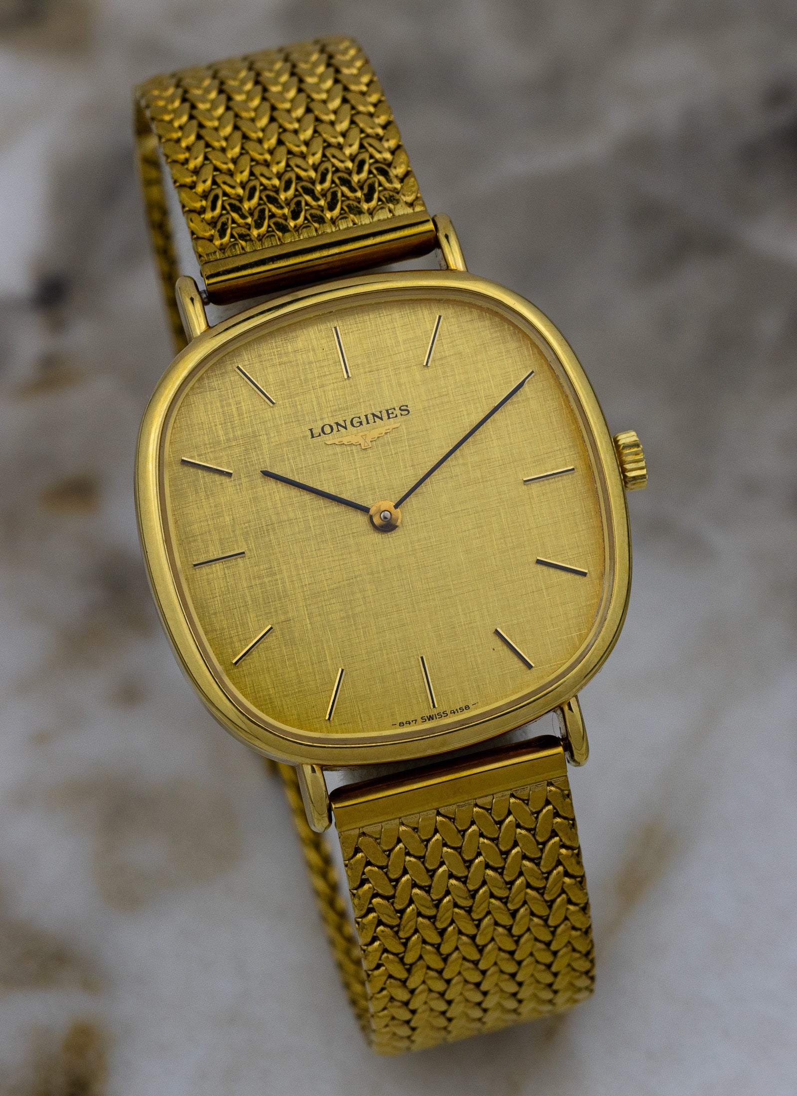 1980s Longines Linen Dial 847 4154 cal. L647.4
