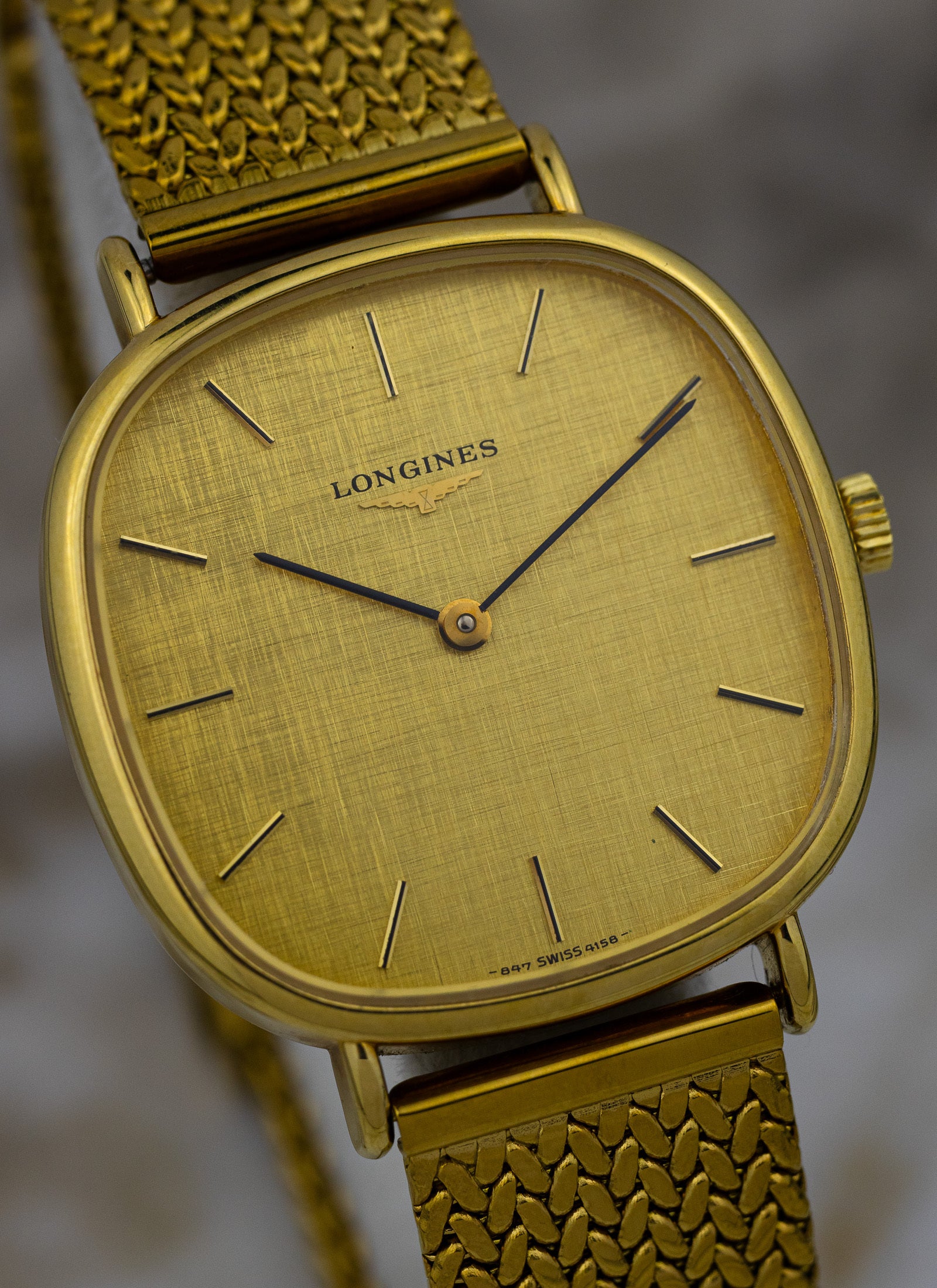 1980s Longines Linen Dial 847 4154 cal. L647.4