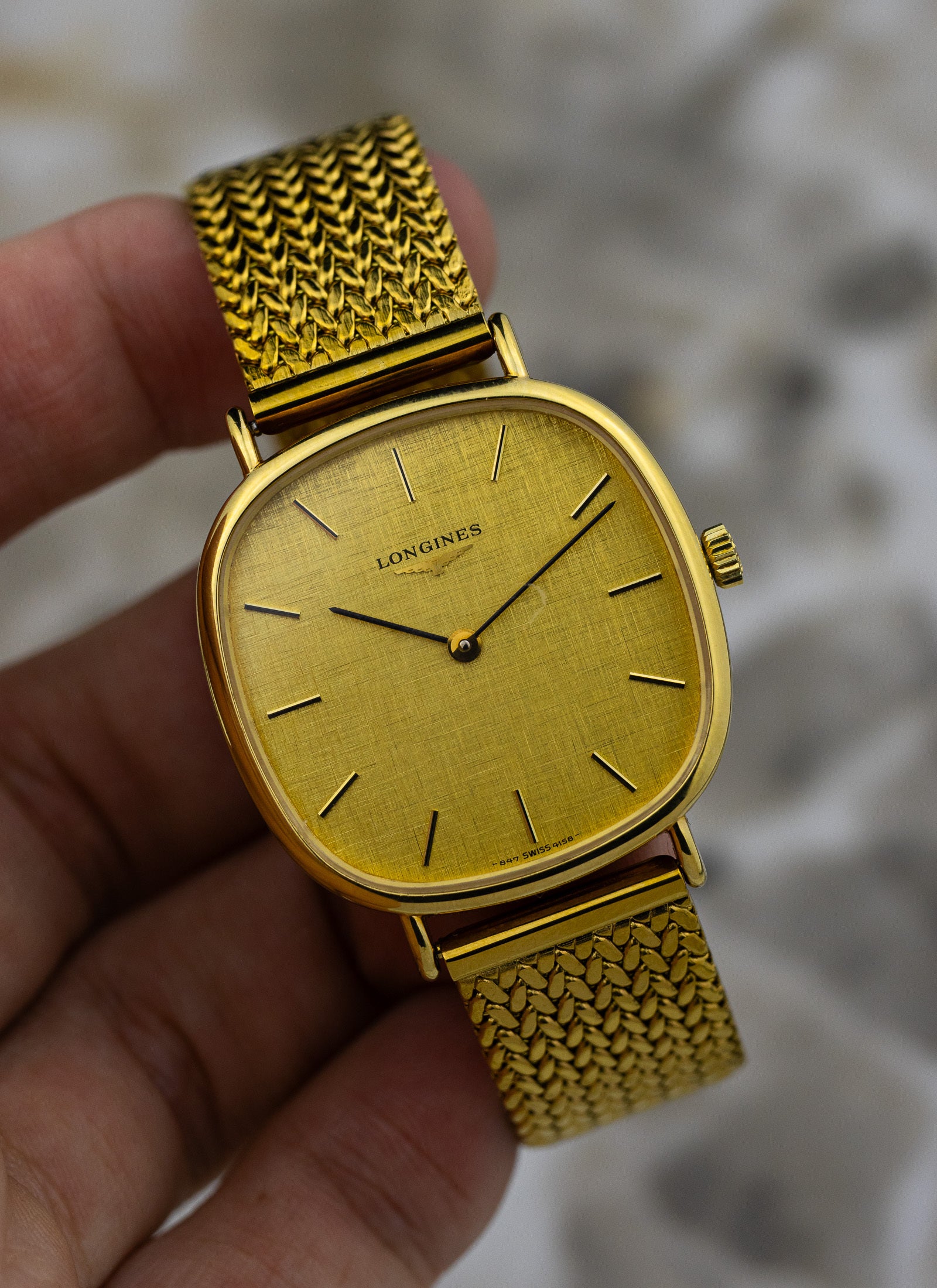 1980s Longines Linen Dial 847 4154 cal. L647.4