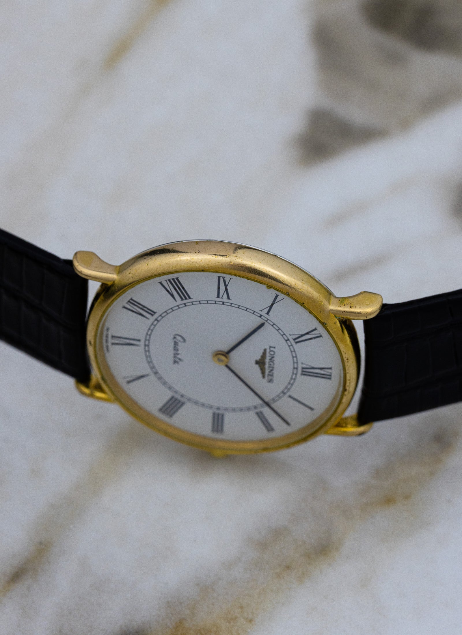 1980s Longines Quartz White Roman Dial 150 7117