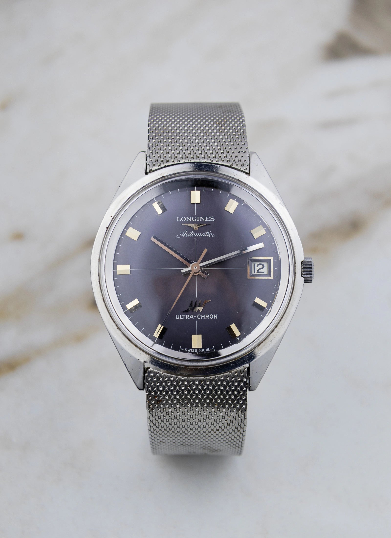 1970s Longines Ultra Chron 8301 Grey Crosshair Dial