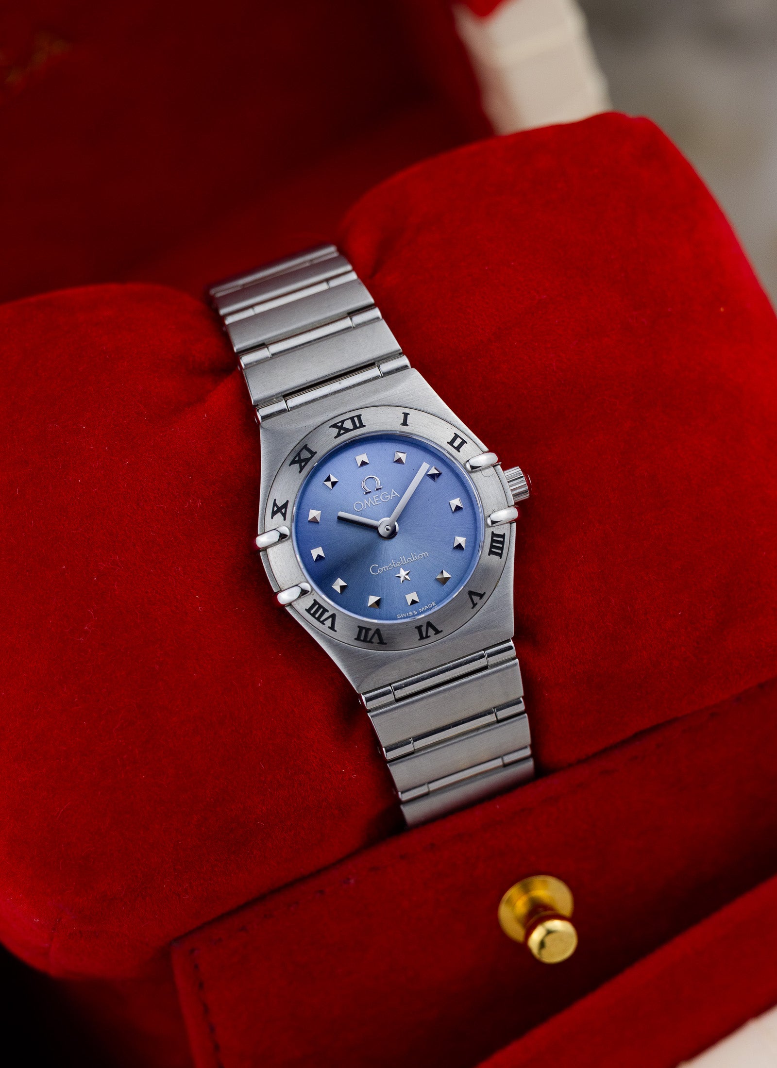1998 Lady Omega Constellation Blue Dial 795.1203 cal. 1456 Full Set